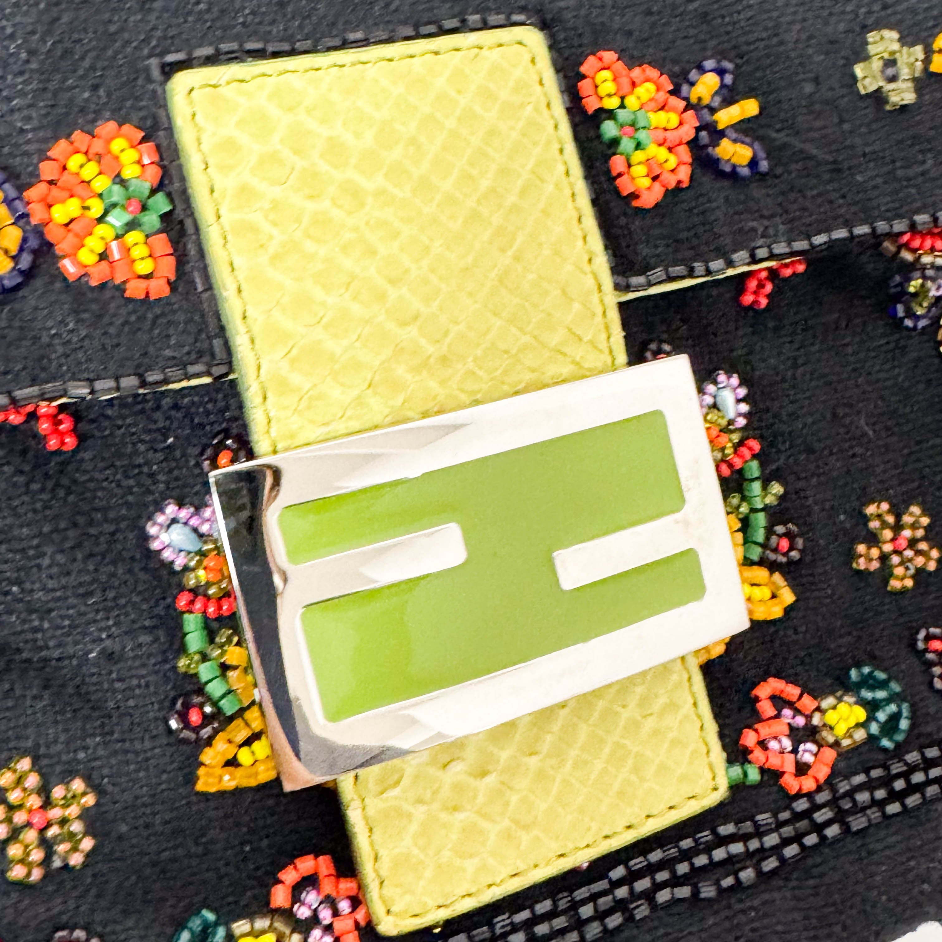 Baguette Floral Pattern Beads Embroidered