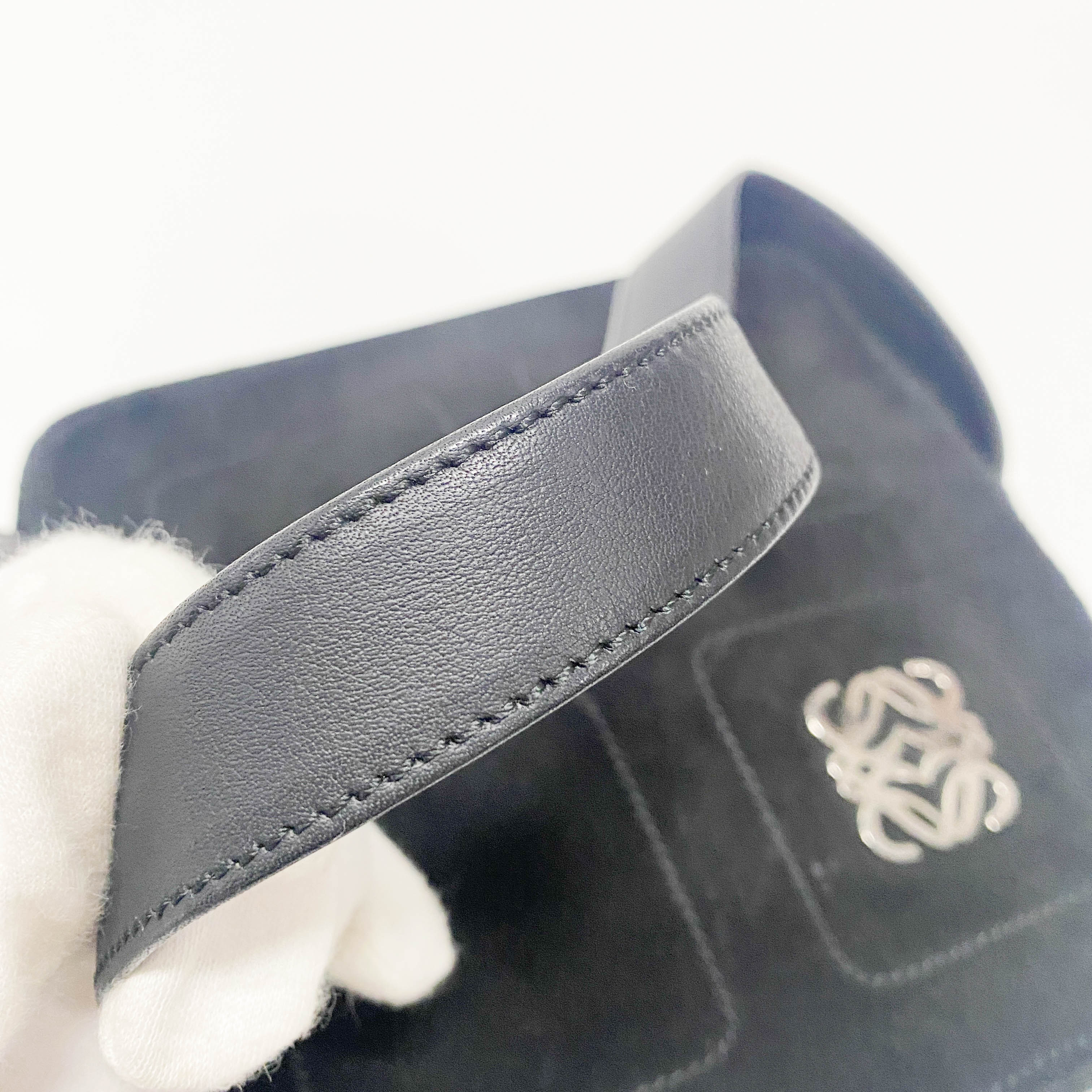 Anagram Black Suede Shoulder Bag