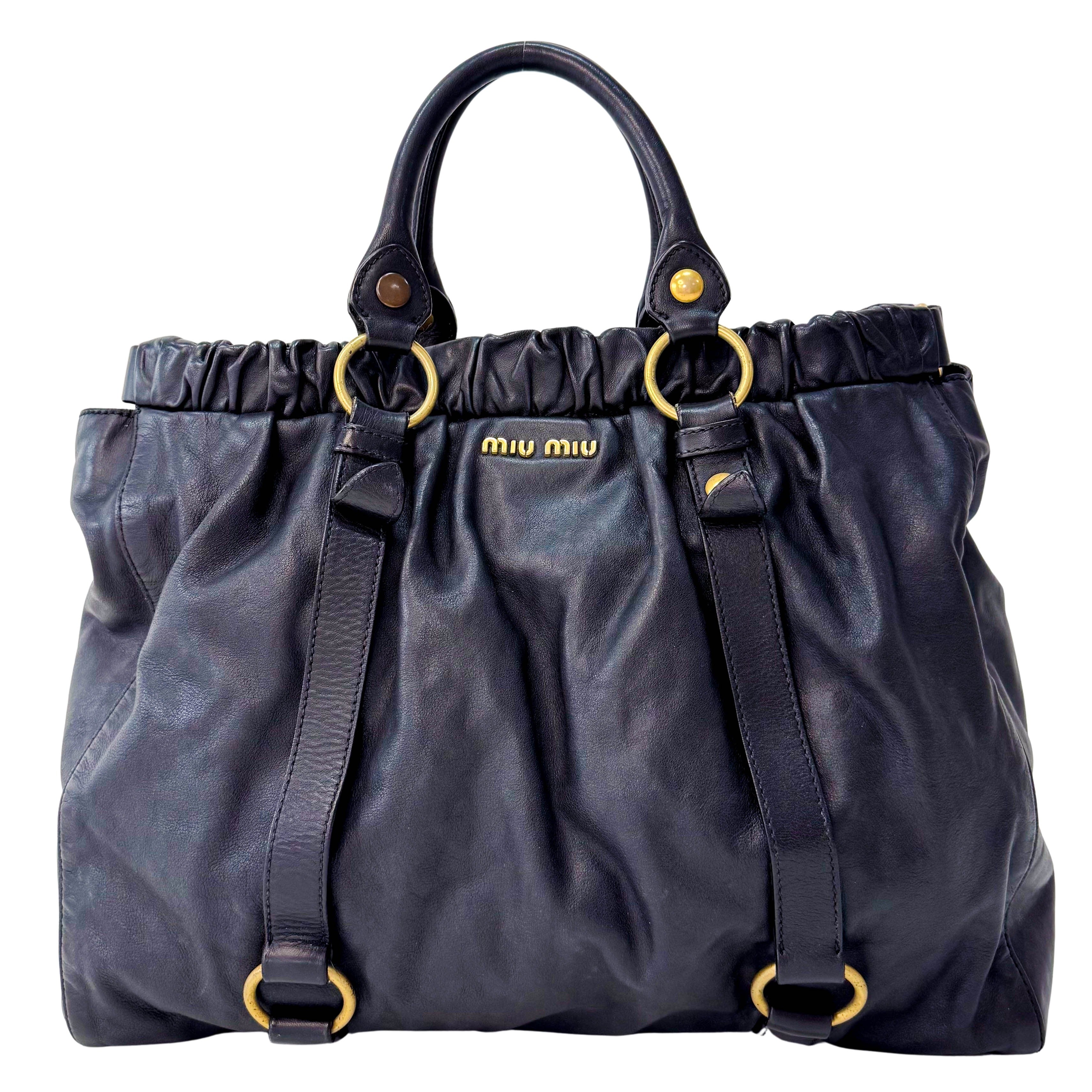 Matelassé Black Leather Shoulder Bag