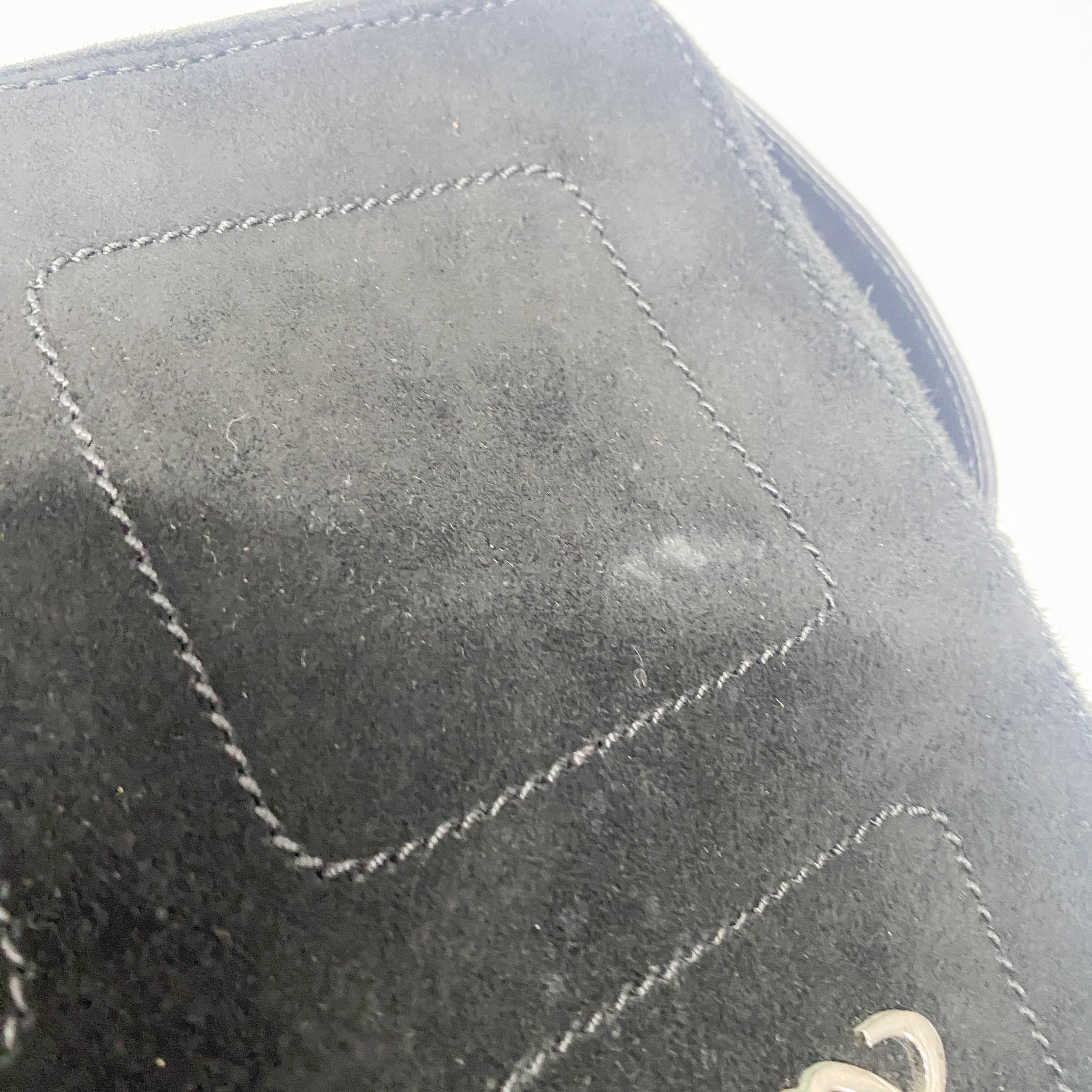 Anagram Black Suede Shoulder Bag