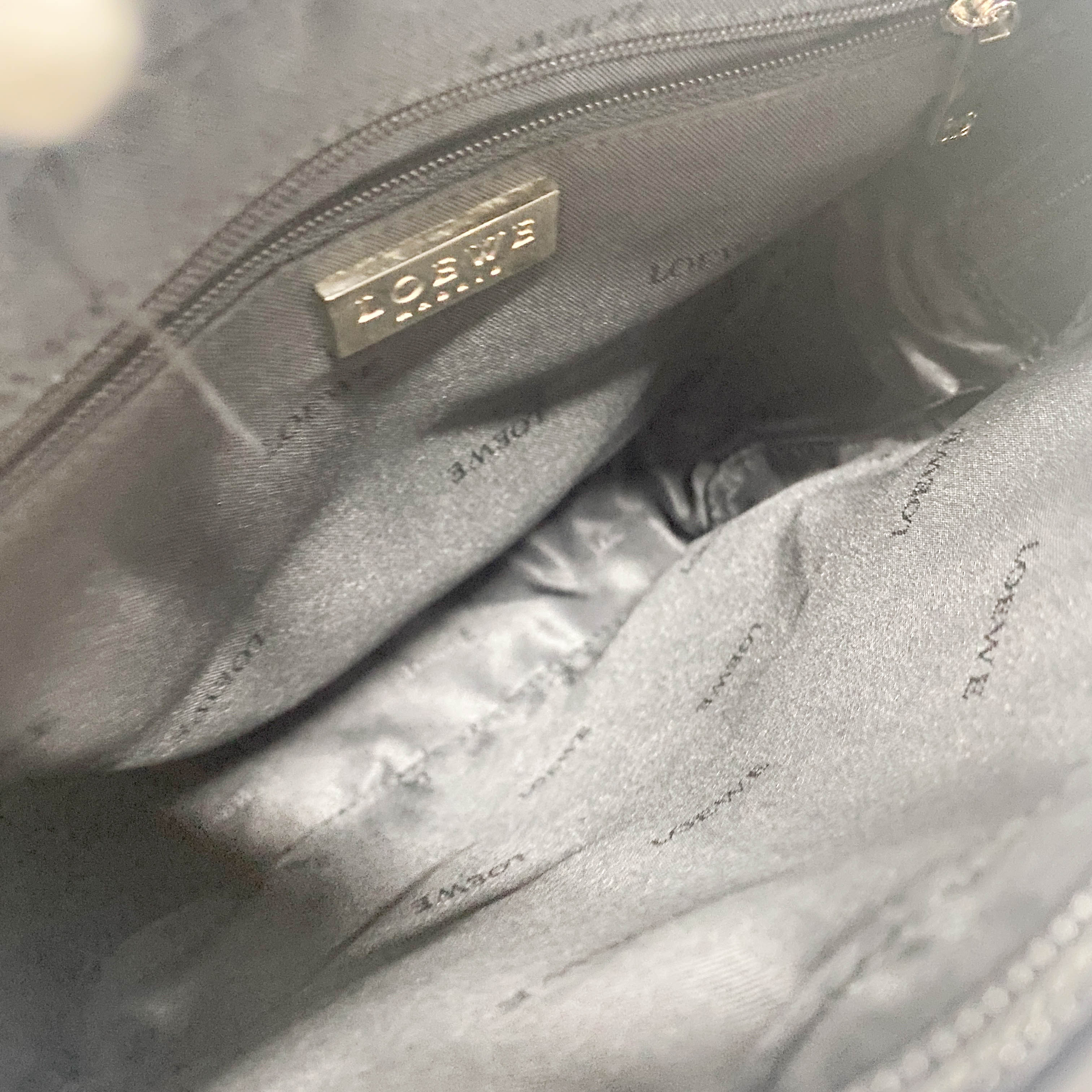 Anagram Black Suede Shoulder Bag