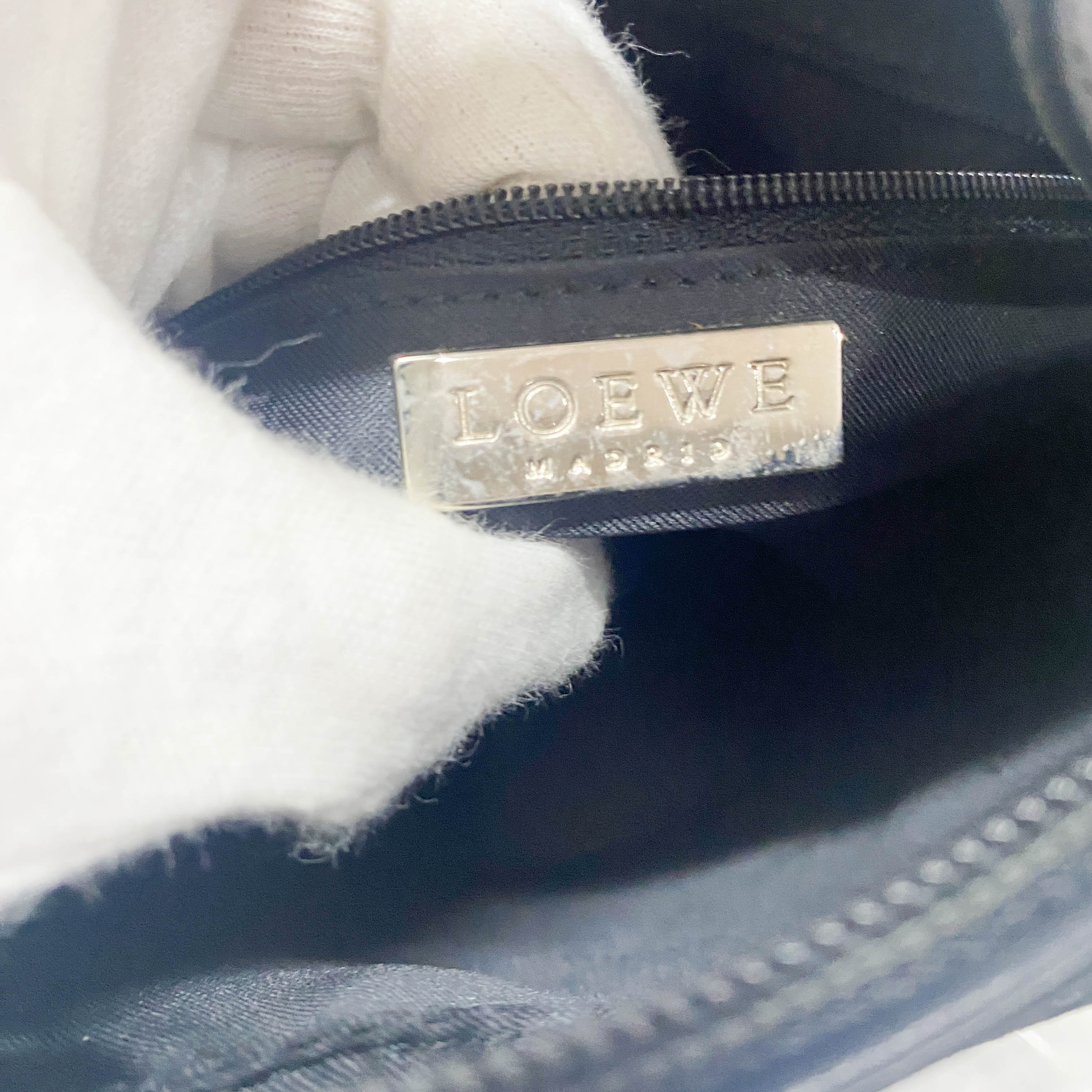 Anagram Black Suede Shoulder Bag