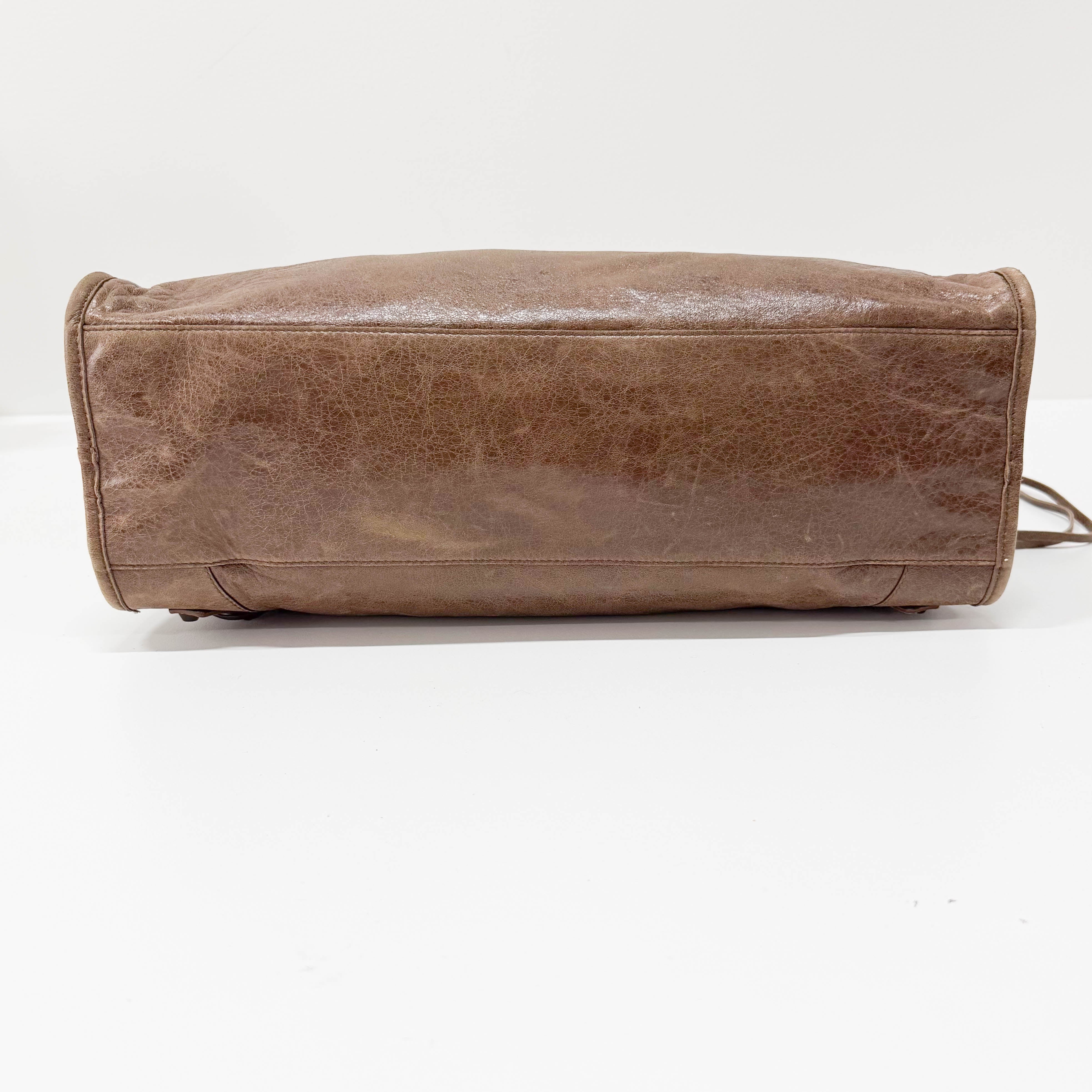 The City Brown Leather Two Way Bag