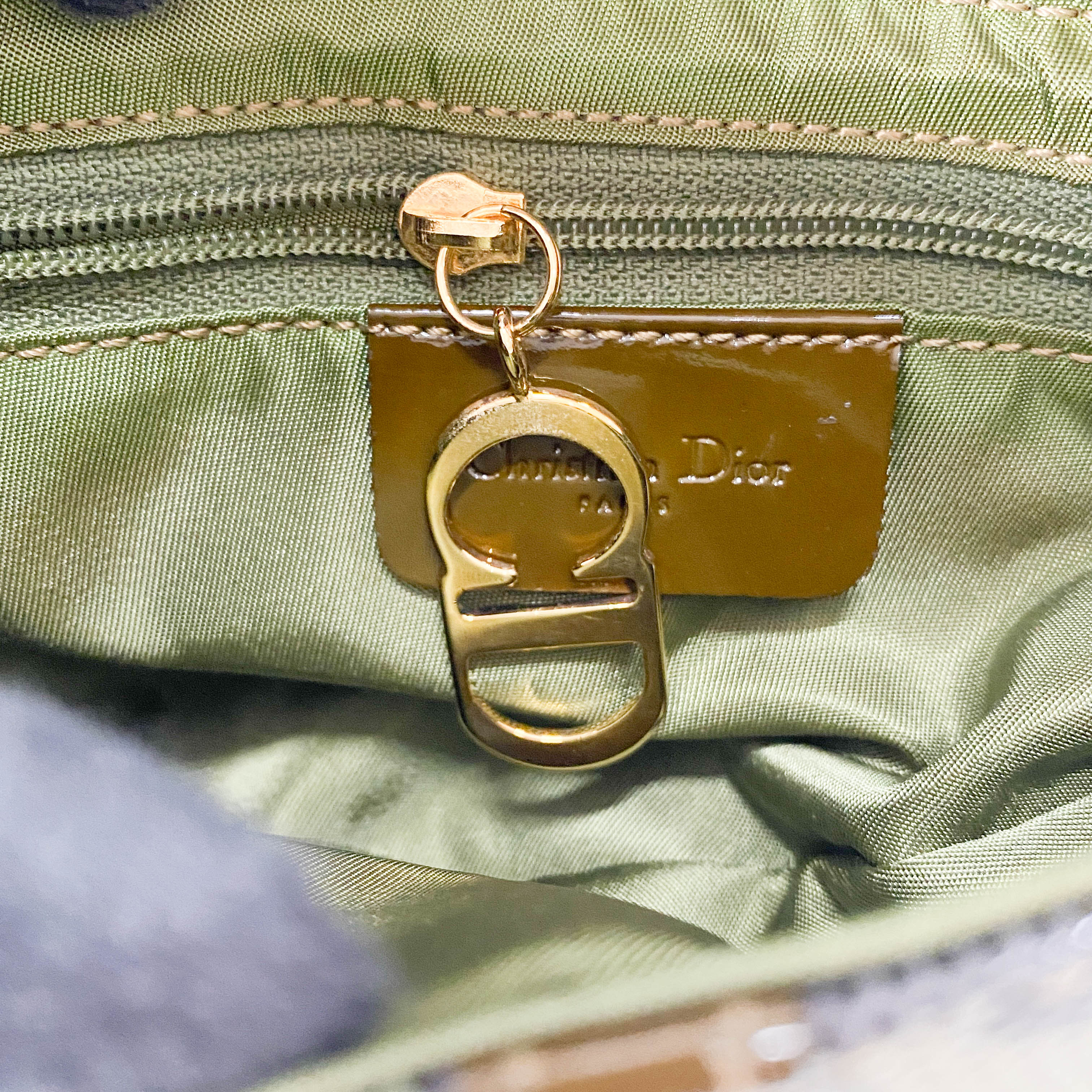 Green Camouflage Coated Canvas Saddle Shoulder Bag