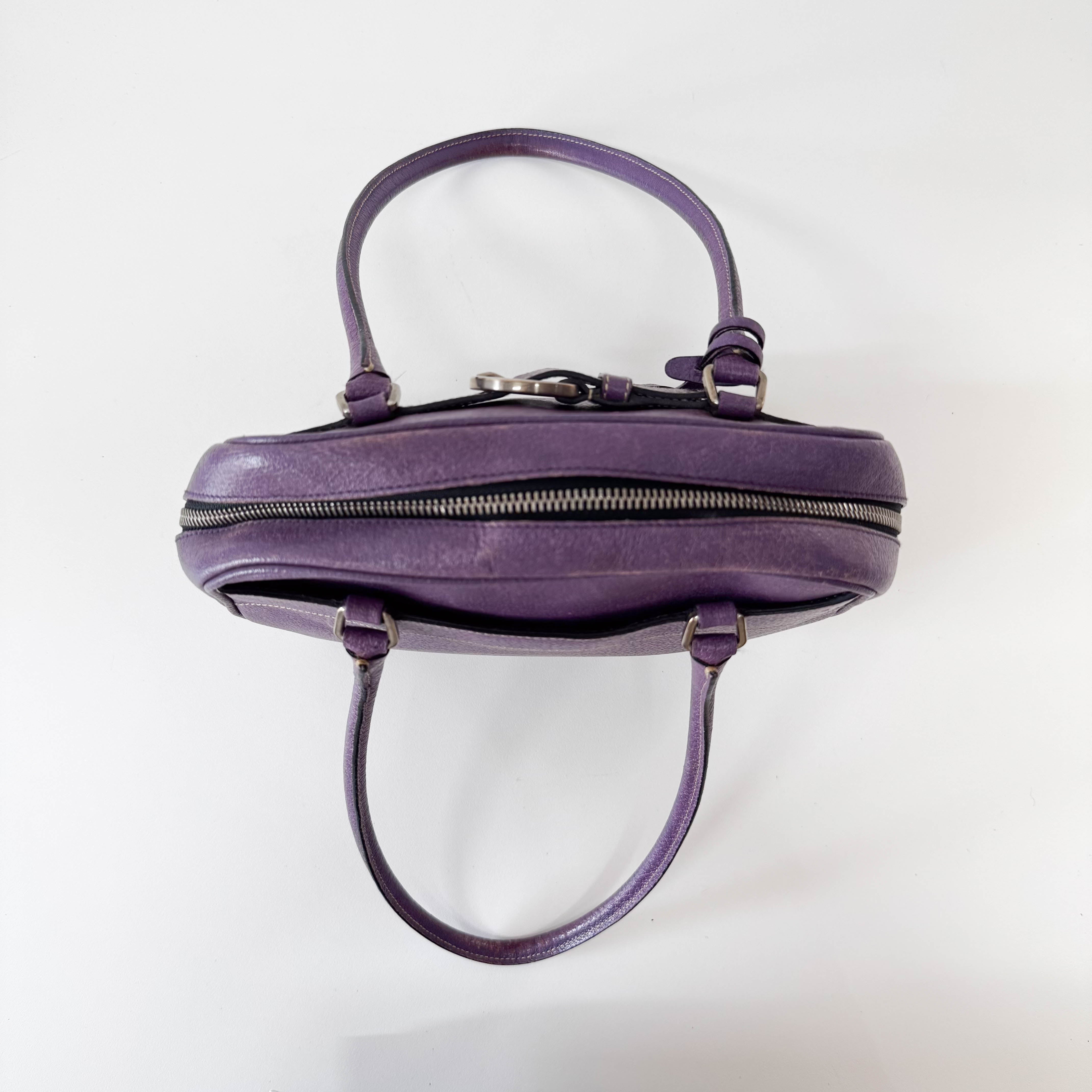 Purple Leather Shoulder Bag