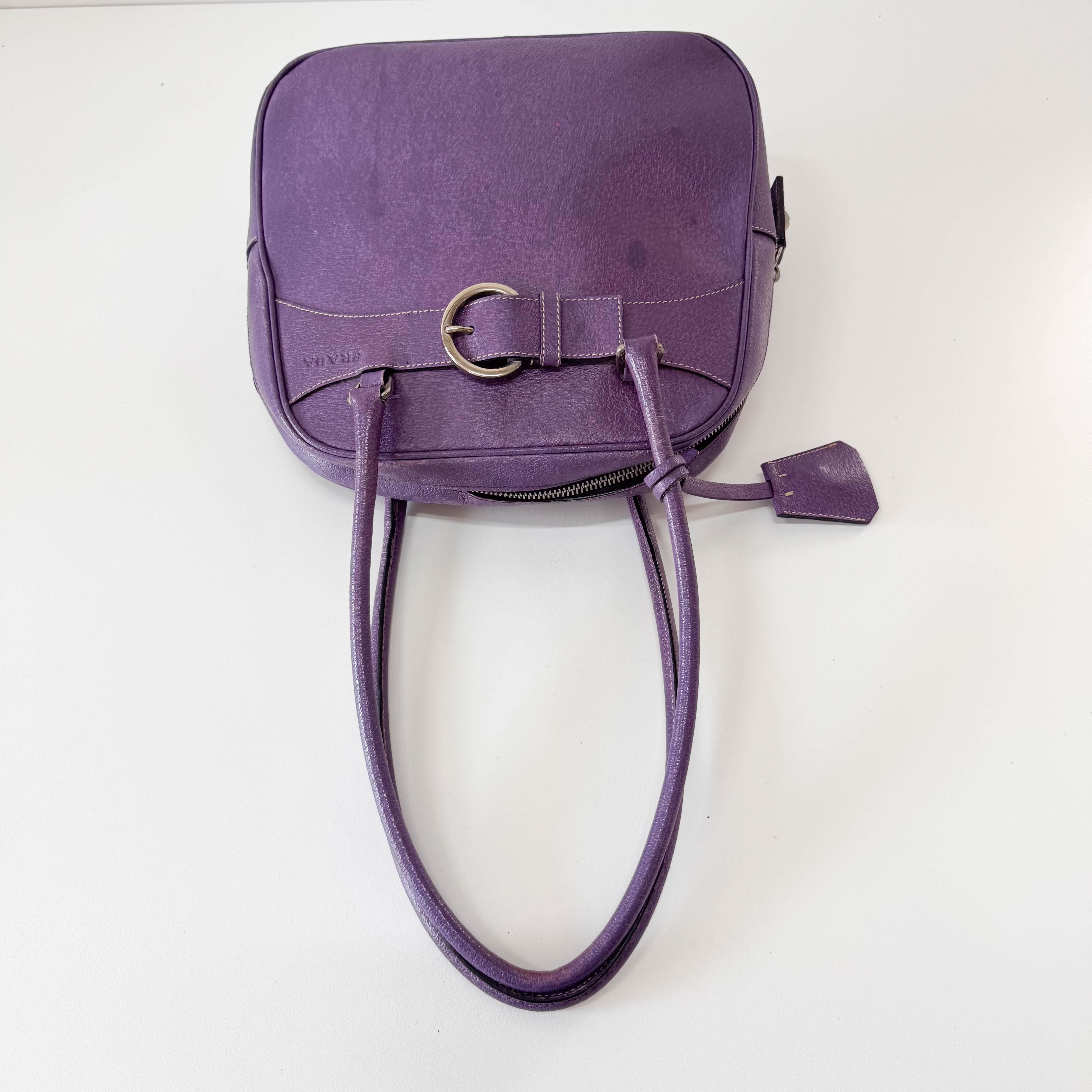 Purple Leather Shoulder Bag