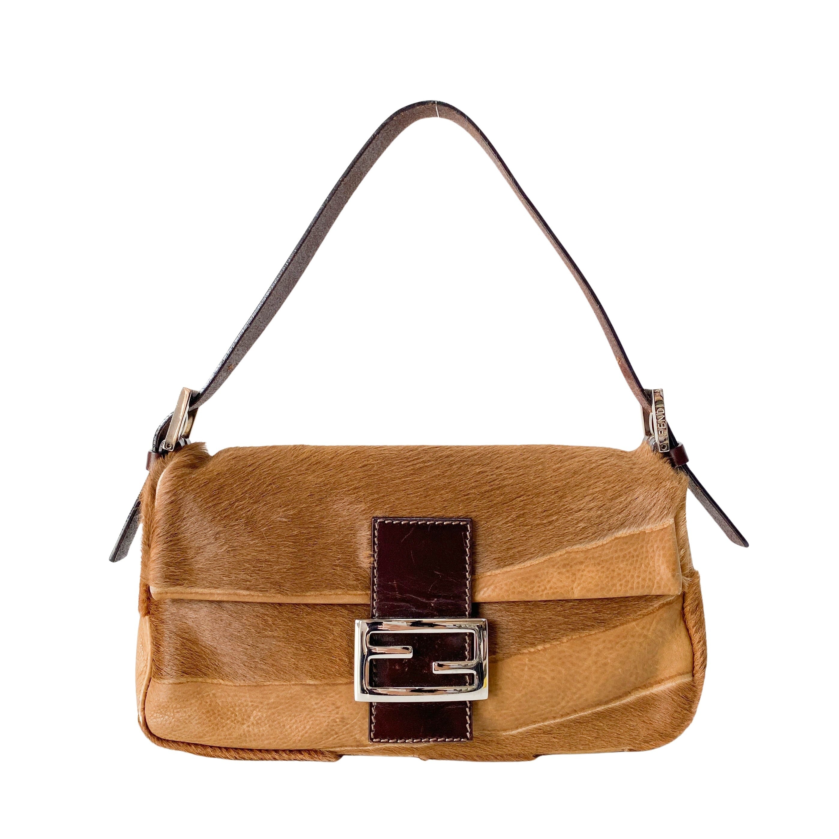 Baguette Brown Pony Hair Shoulder Bag