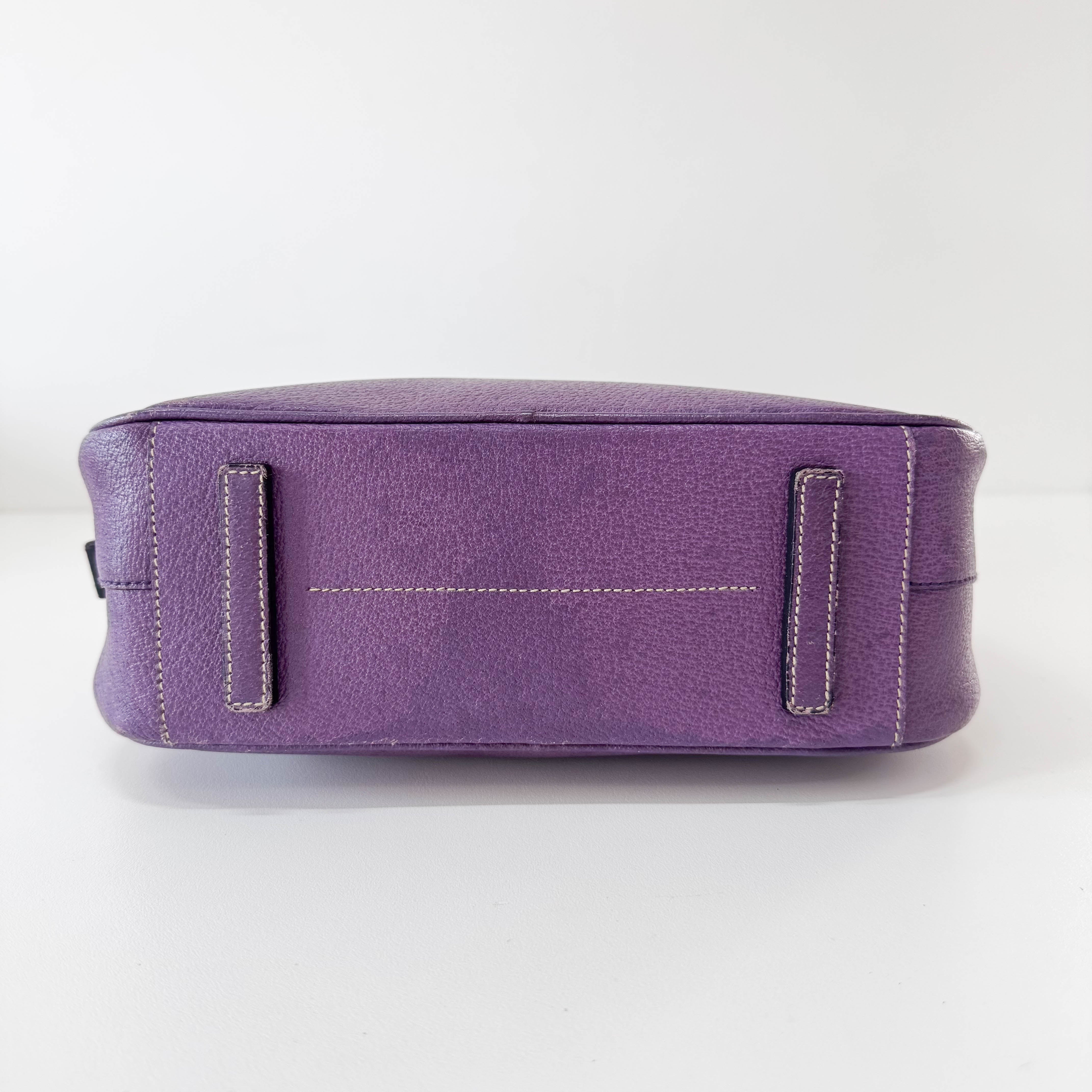 Purple Leather Shoulder Bag