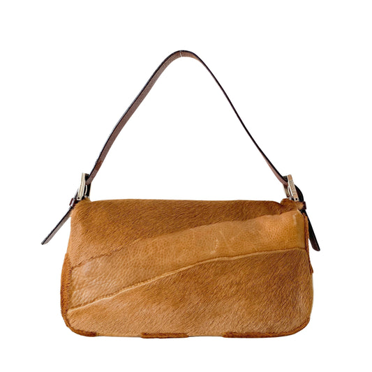 Baguette Brown Pony Hair Shoulder Bag