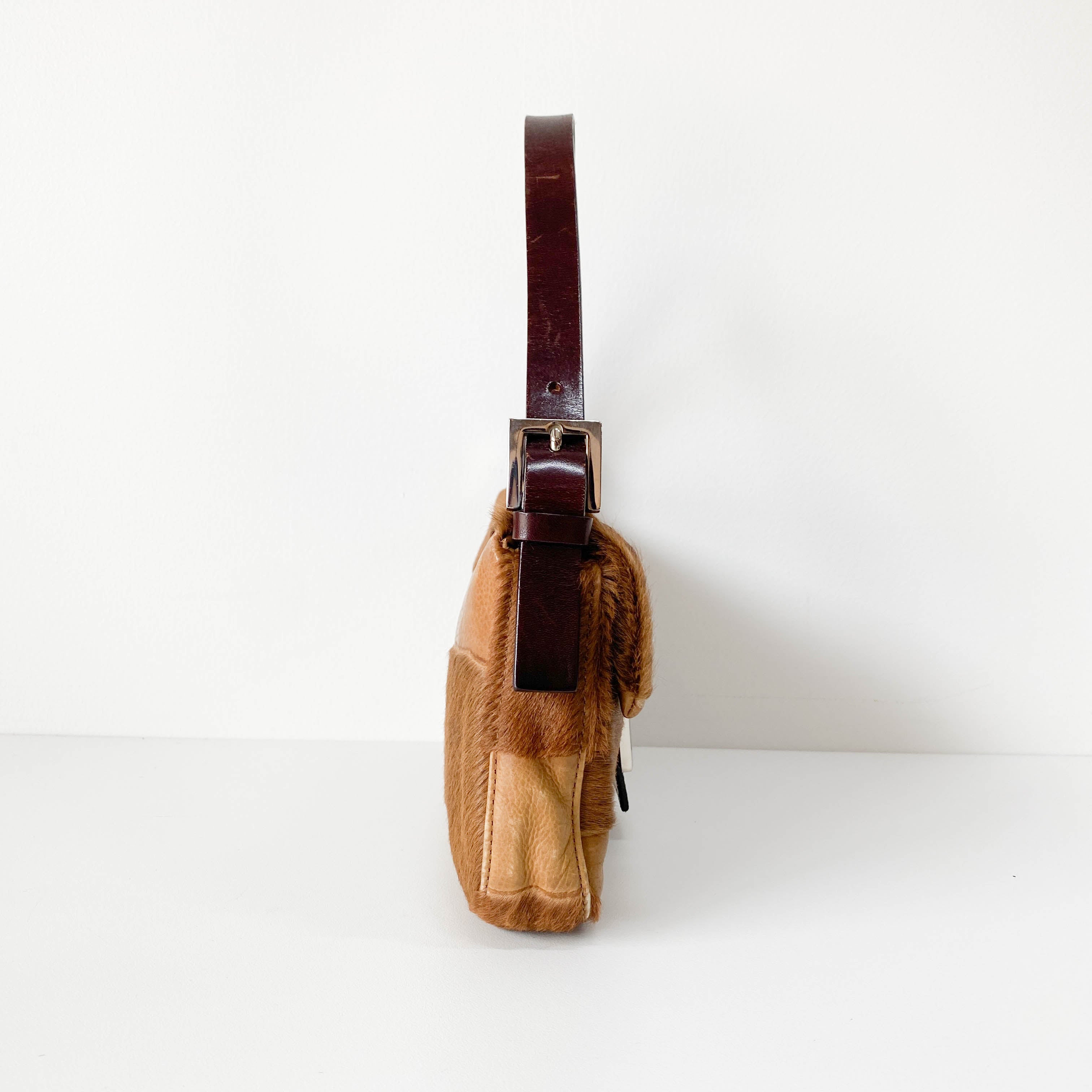 Baguette Brown Pony Hair Shoulder Bag