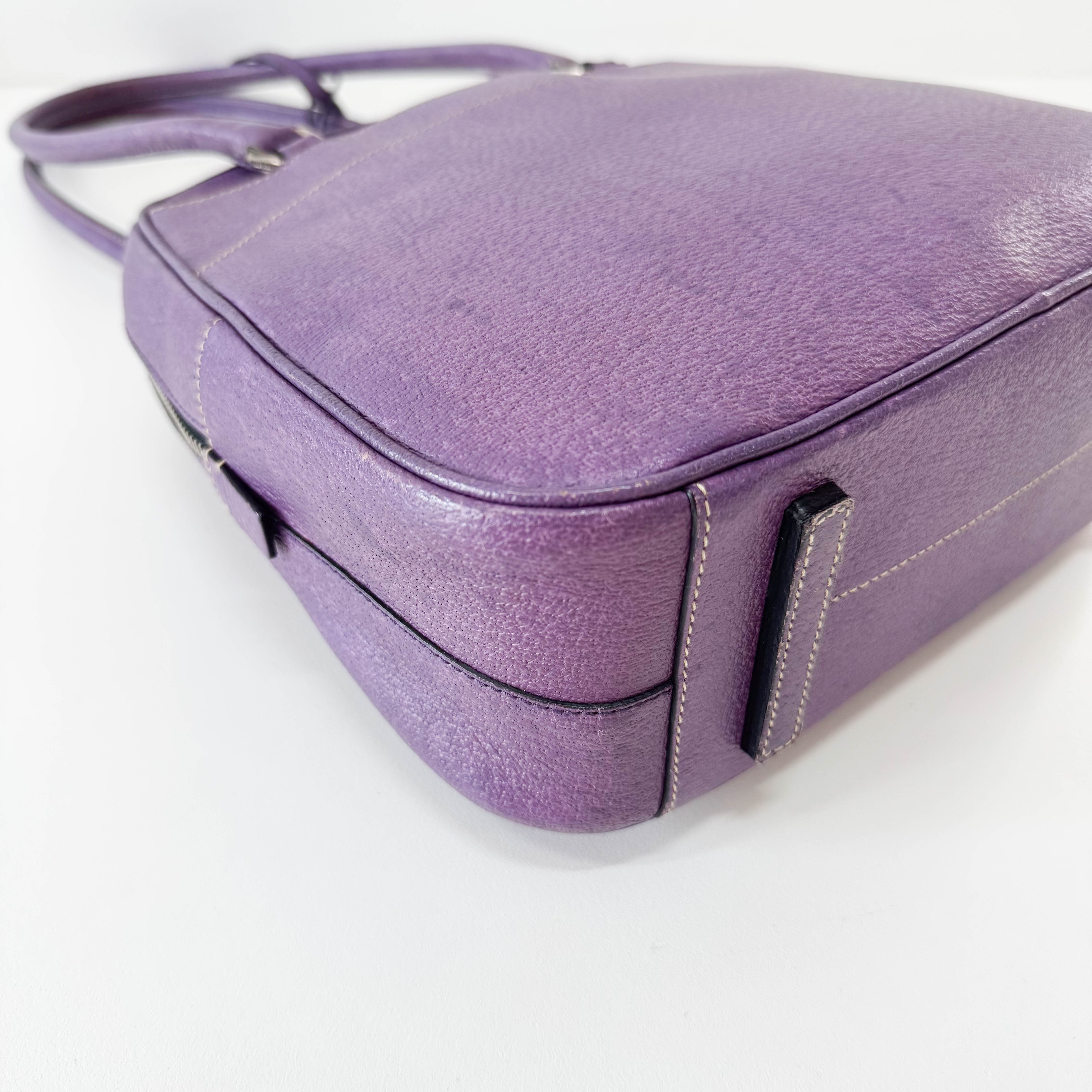 Purple Leather Shoulder Bag