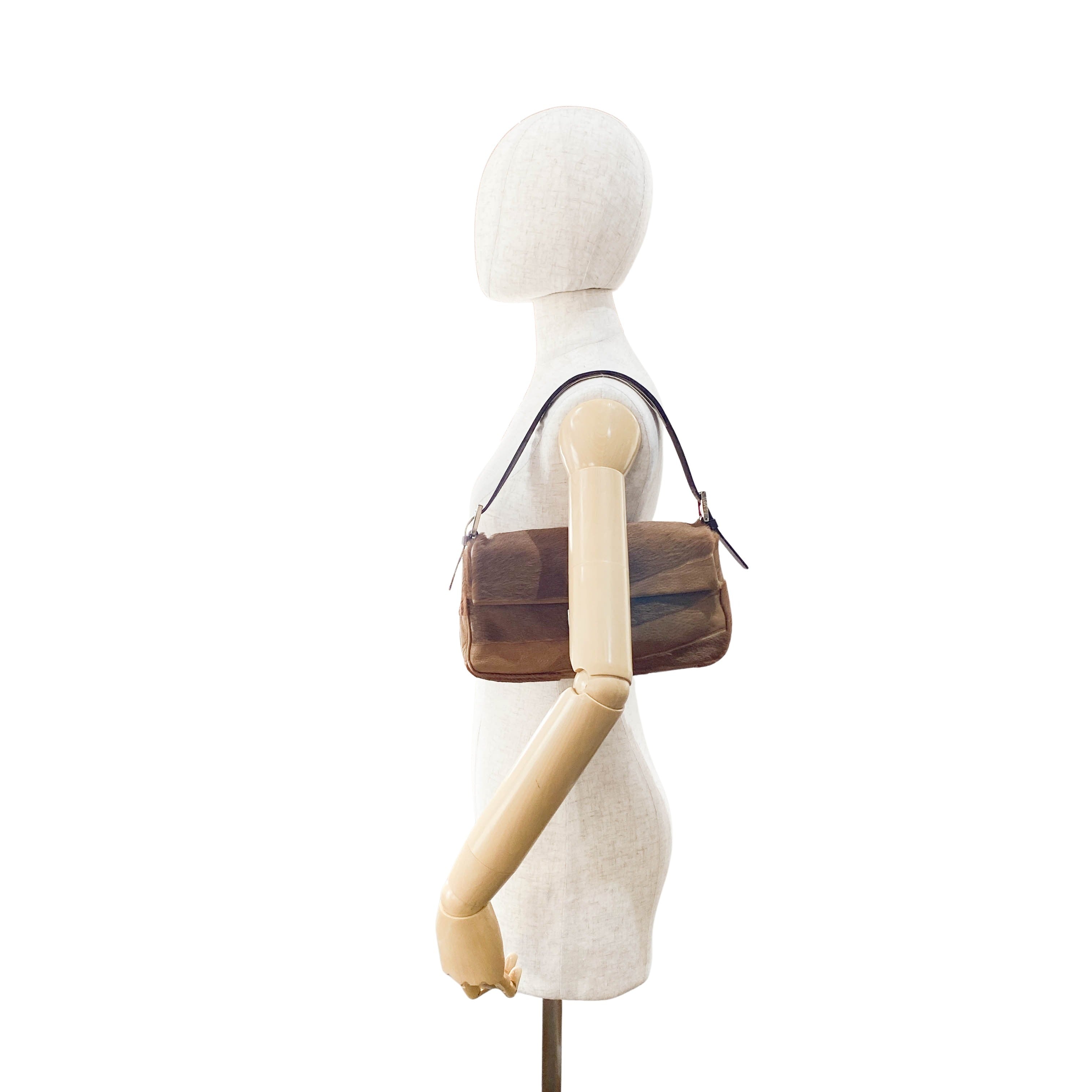 Baguette Brown Pony Hair Shoulder Bag
