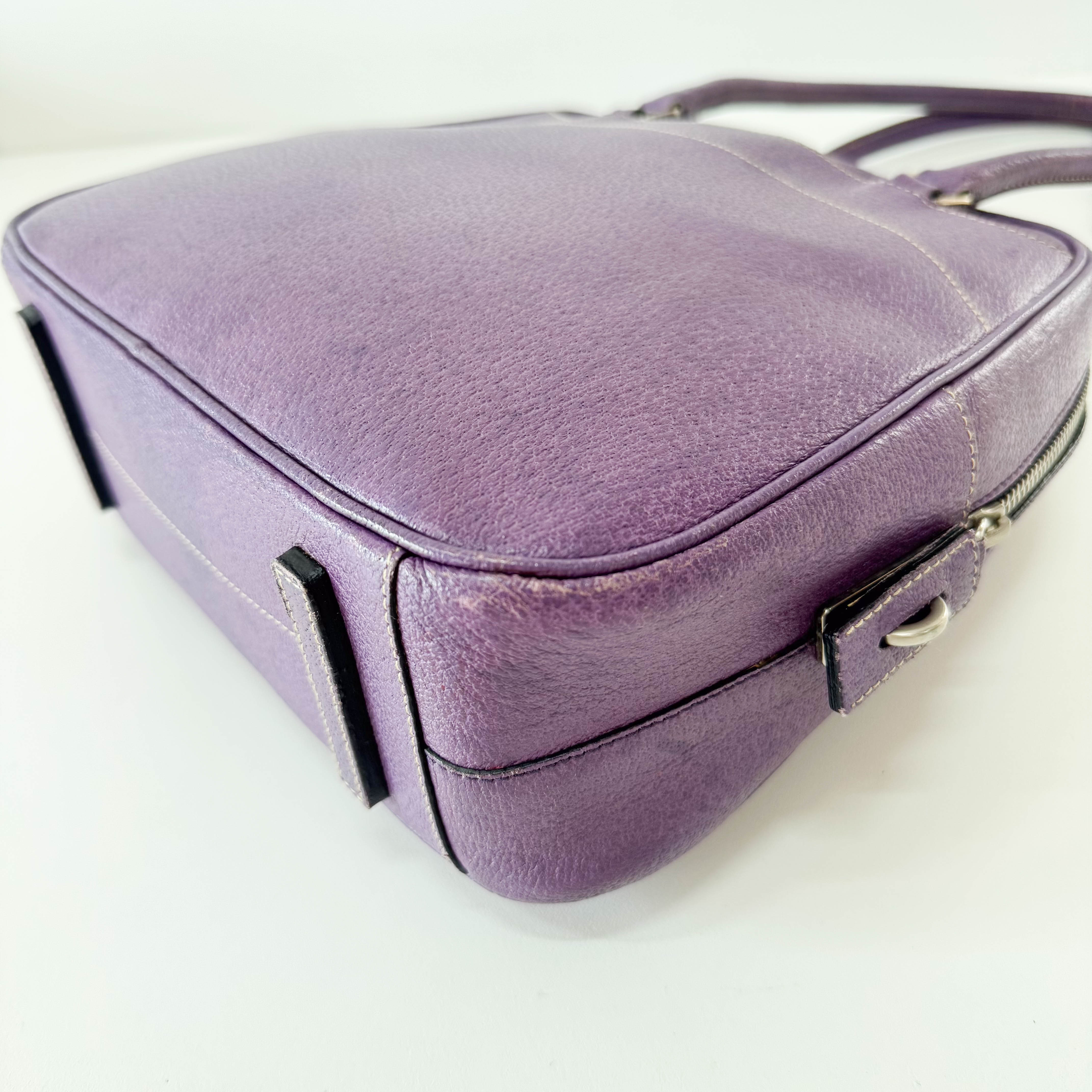 Purple Leather Shoulder Bag