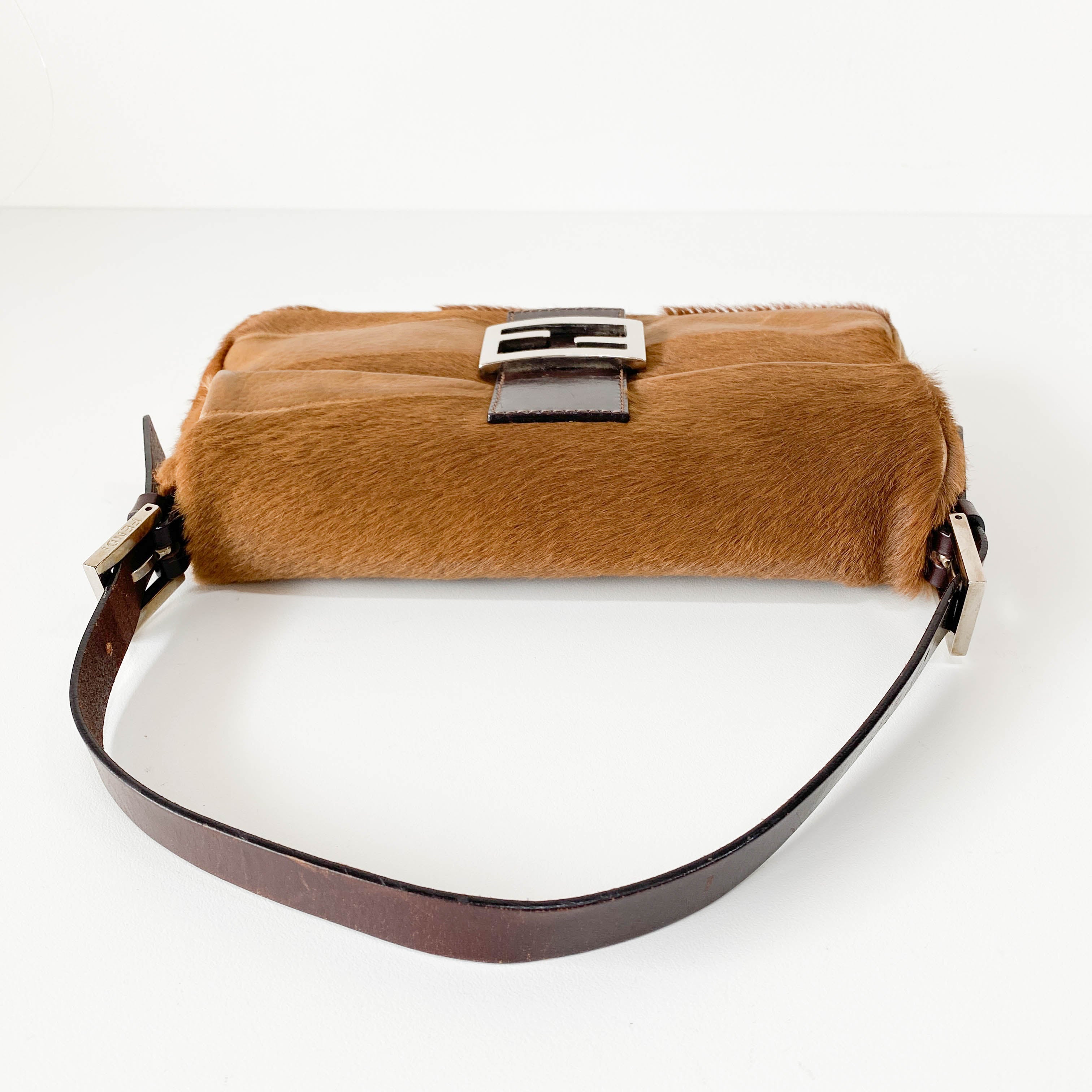 Baguette Brown Pony Hair Shoulder Bag