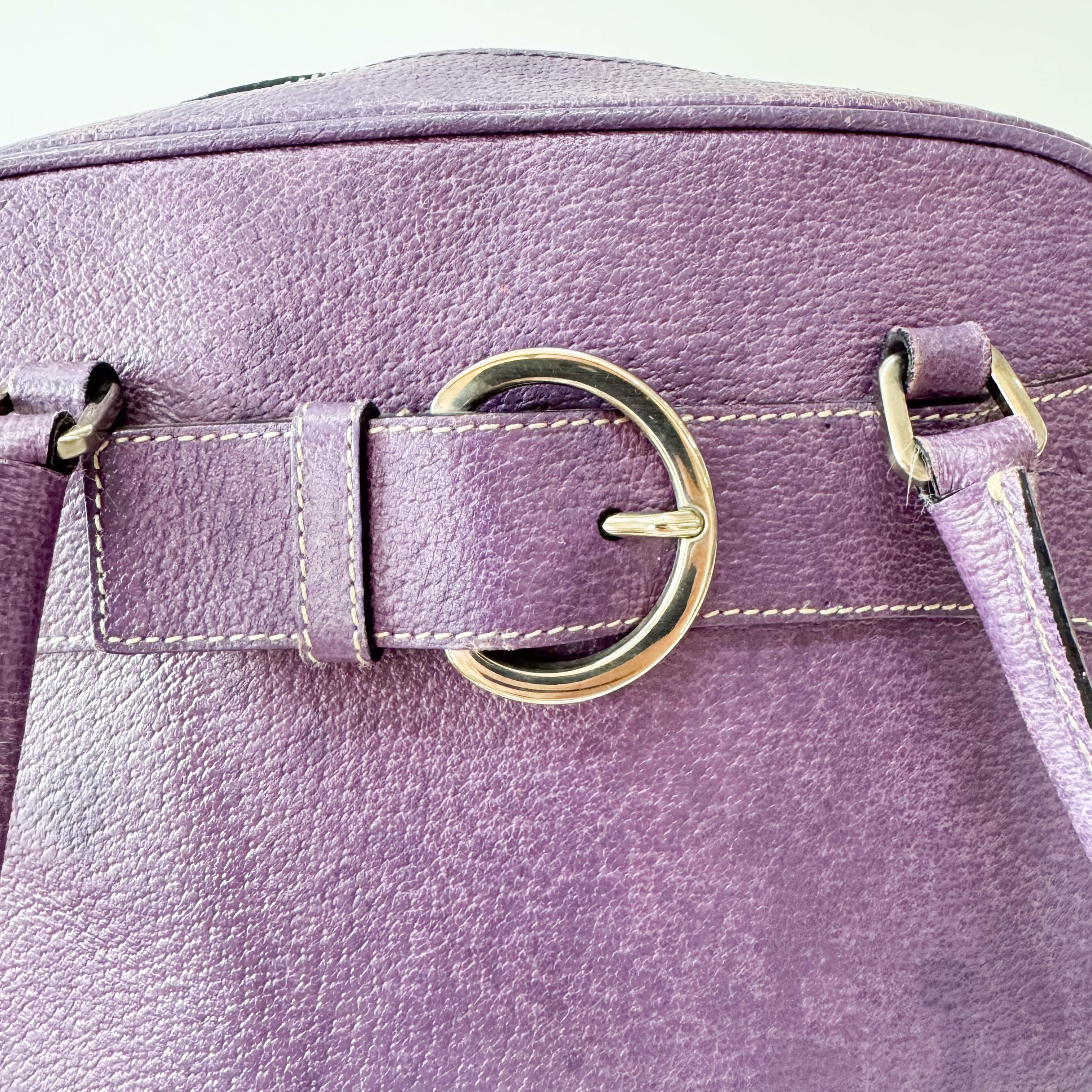 Purple Leather Shoulder Bag