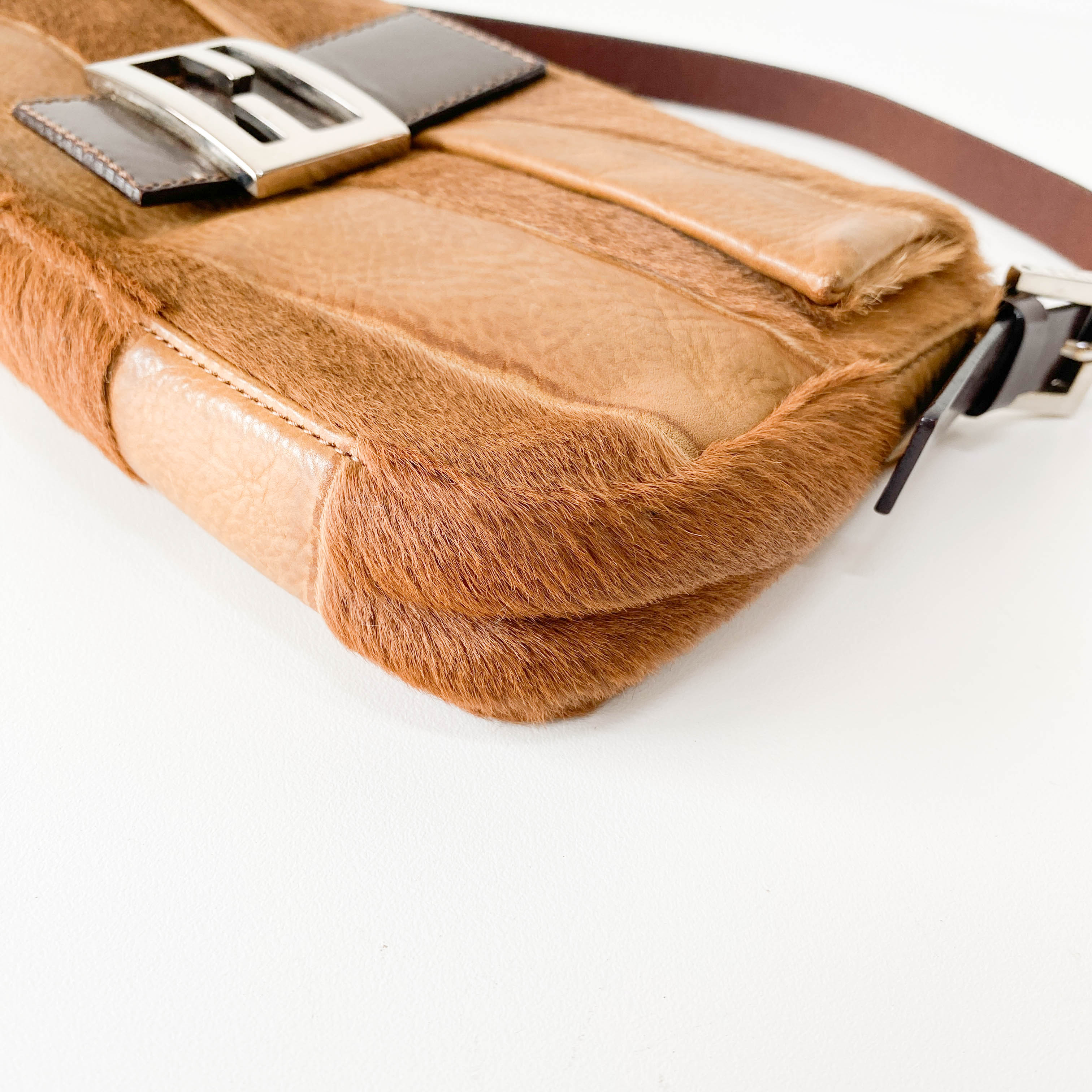 Baguette Brown Pony Hair Shoulder Bag