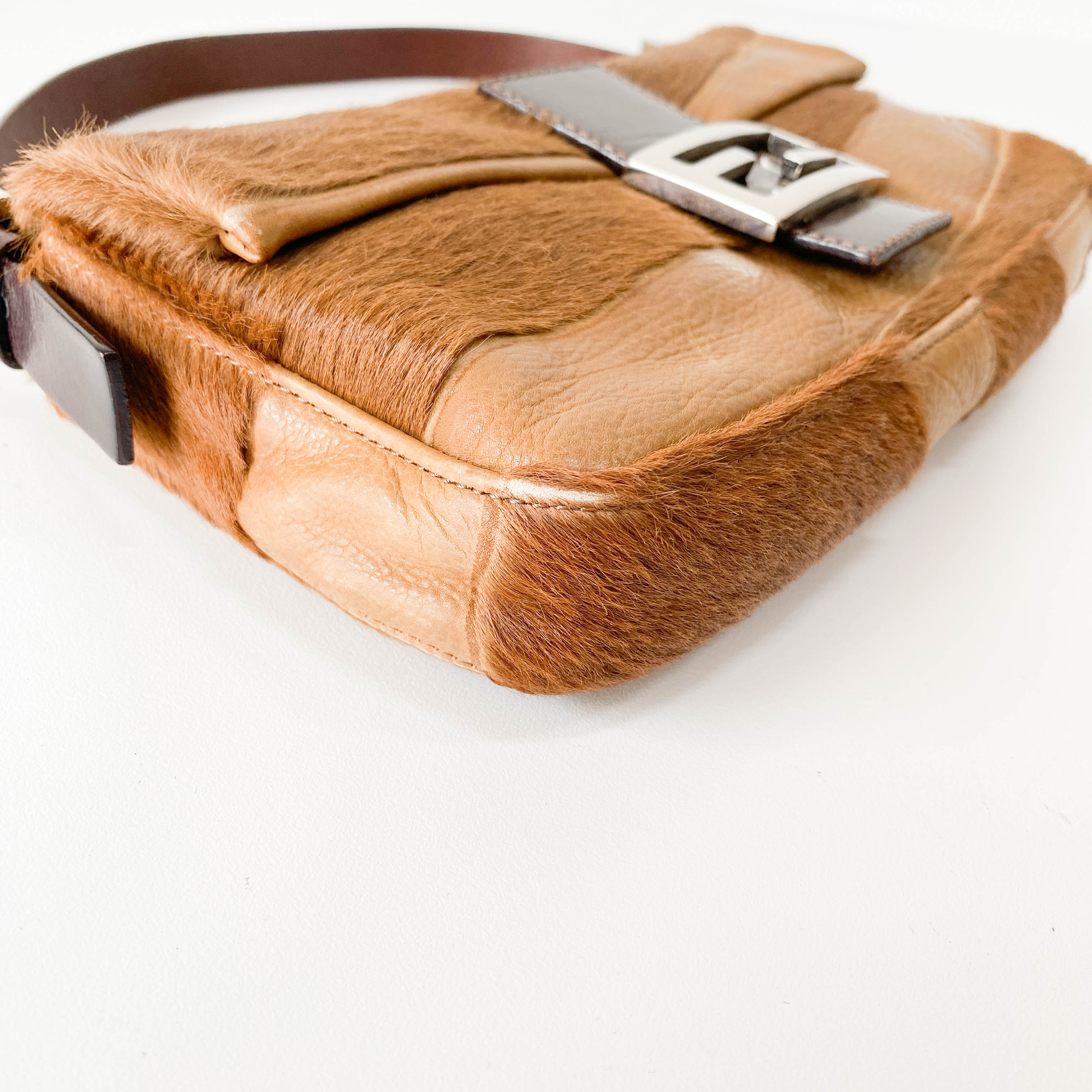 Baguette Brown Pony Hair Shoulder Bag