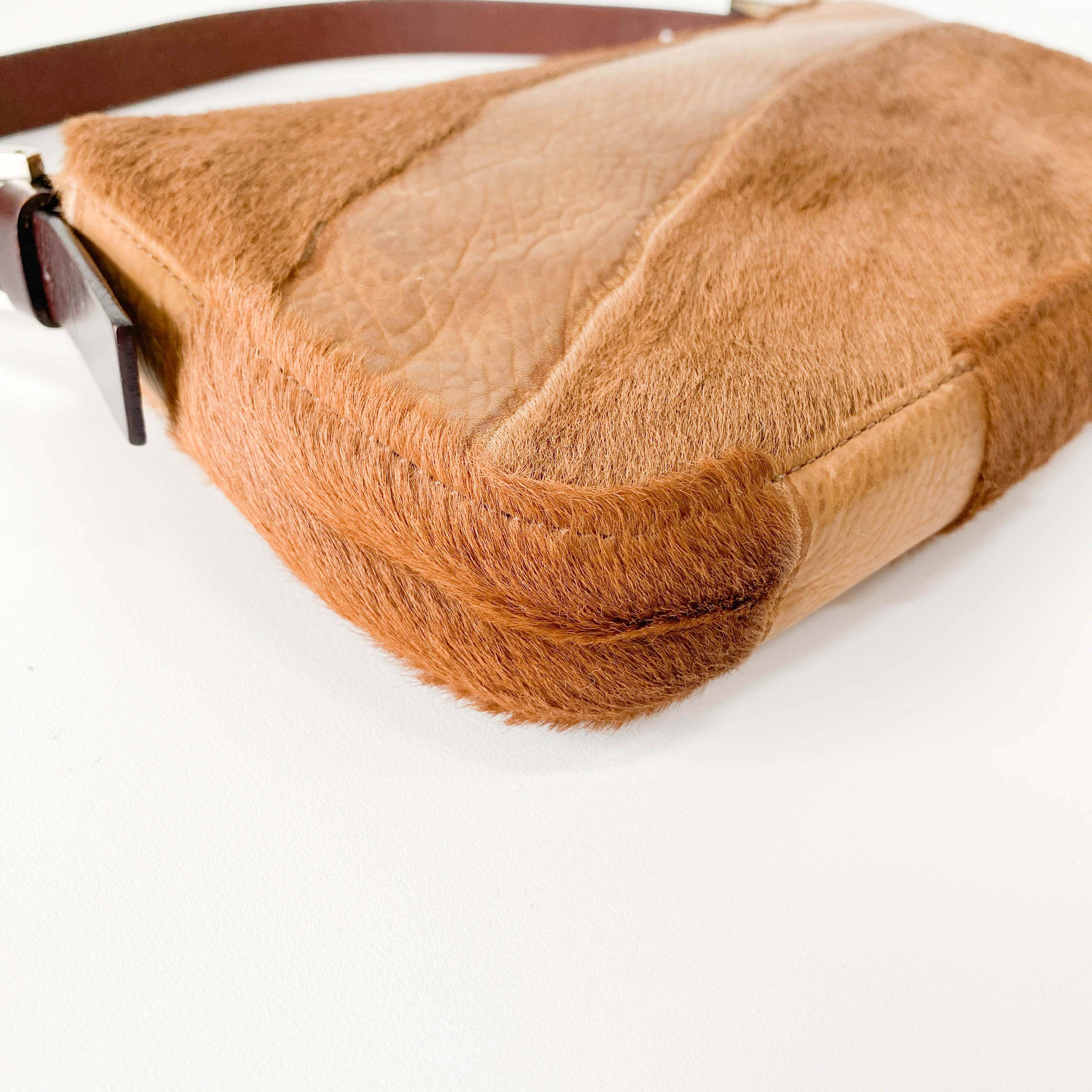 Baguette Brown Pony Hair Shoulder Bag