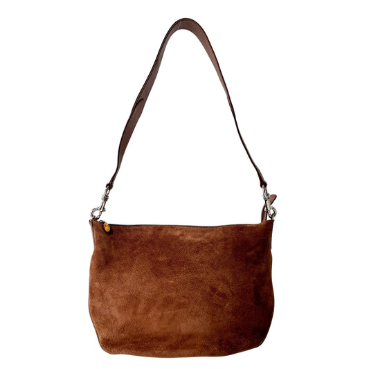 Brown Suede Shoulder Bag