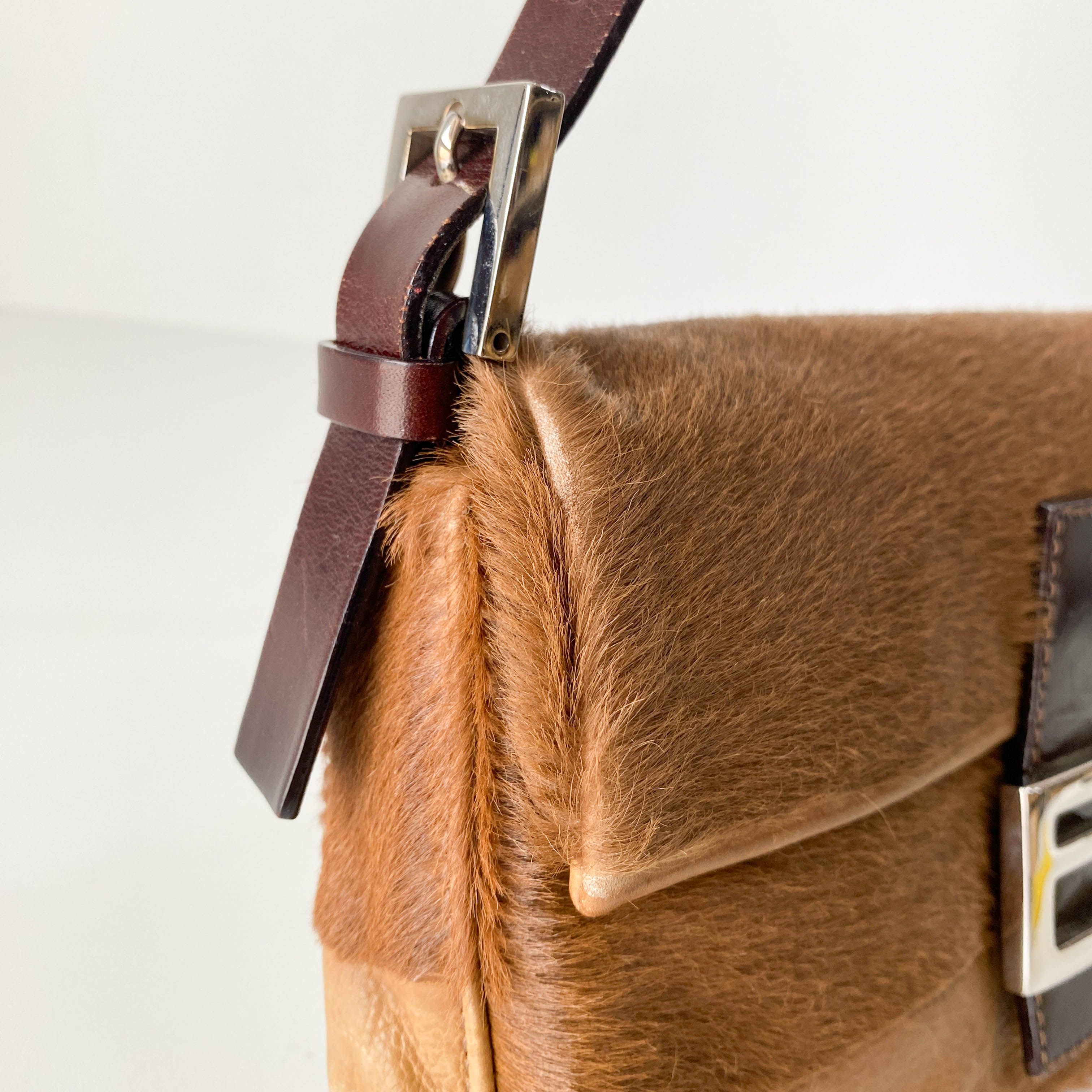Baguette Brown Pony Hair Shoulder Bag