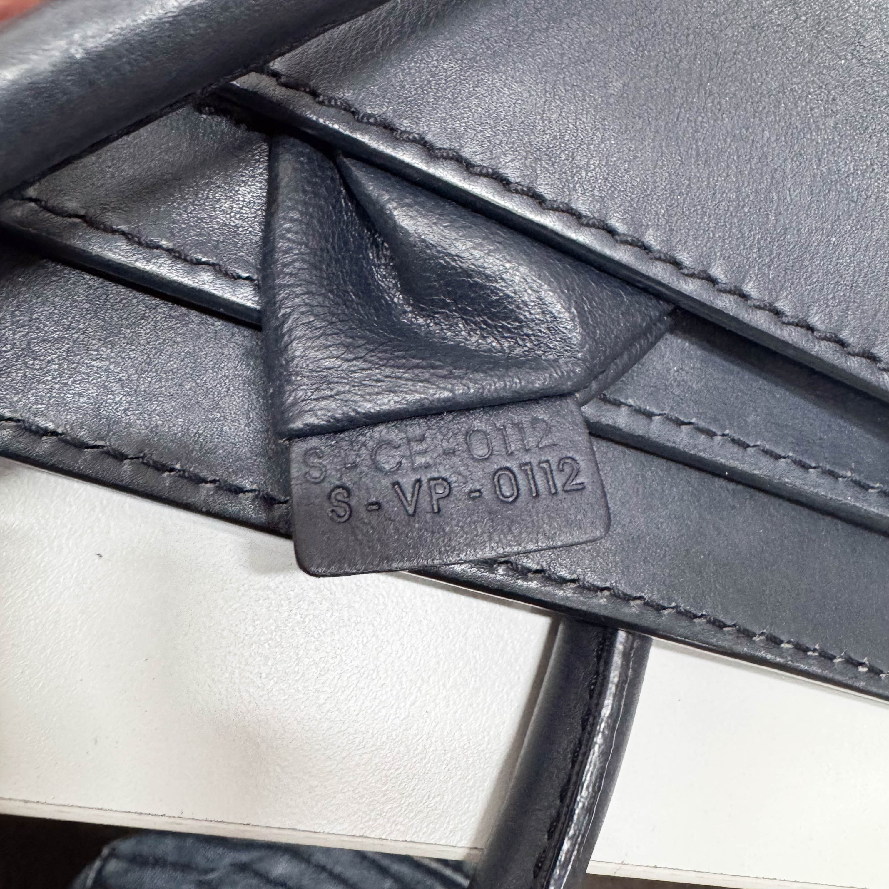 Micro Luggage Blue Leather Handbag