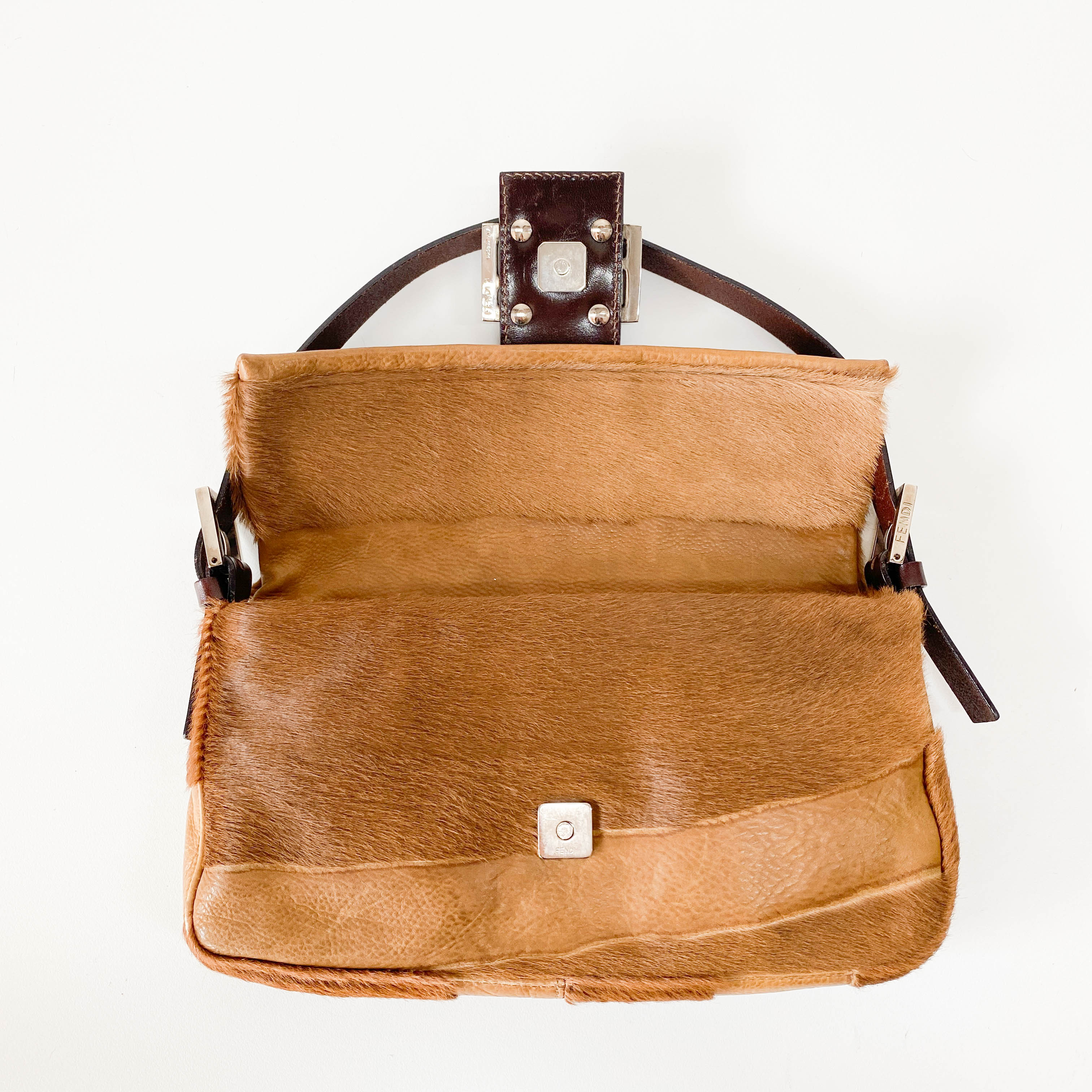Baguette Brown Pony Hair Shoulder Bag