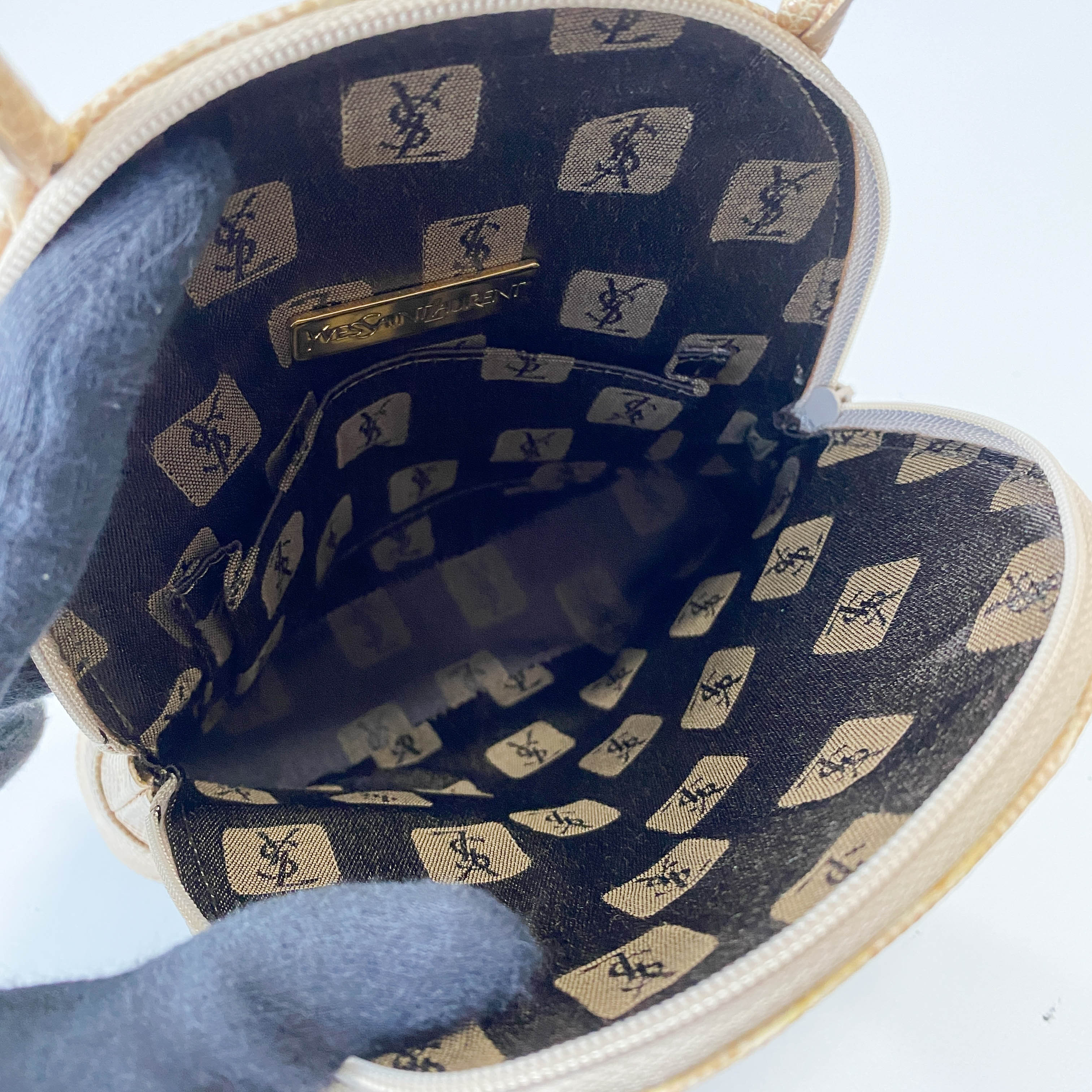 Beige Leather Mini Bag