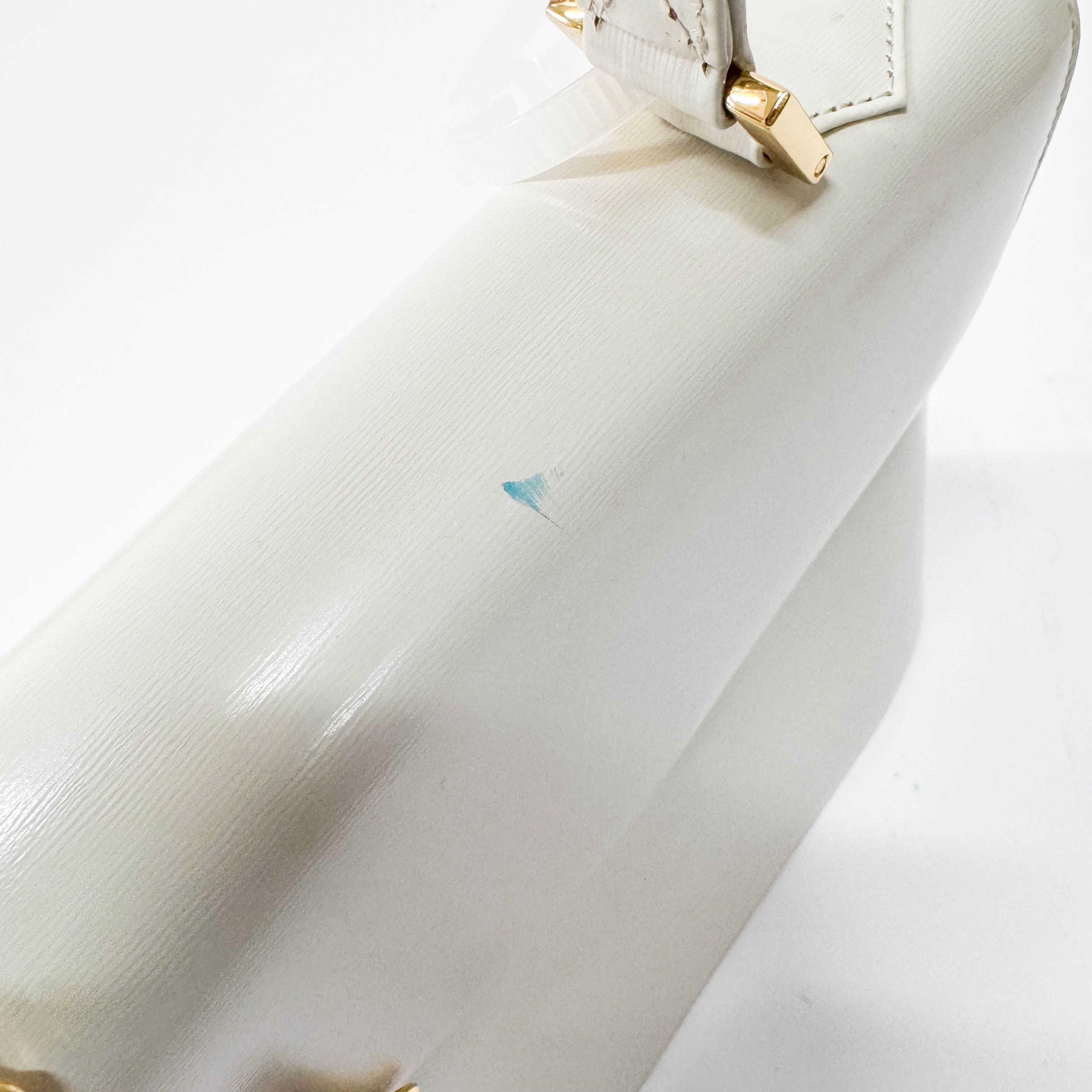 Vintage White Leather Handbag