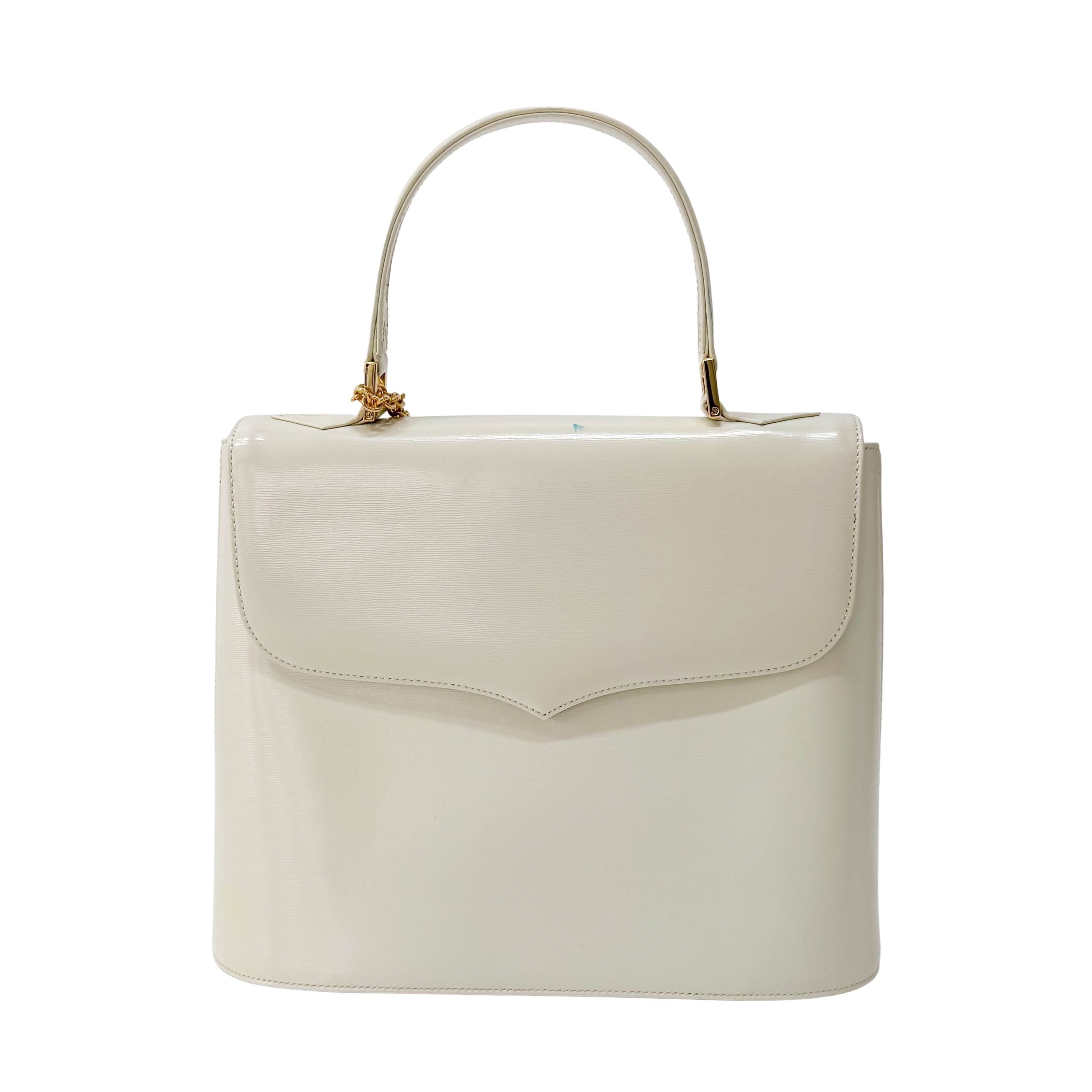 Vintage White Leather Handbag