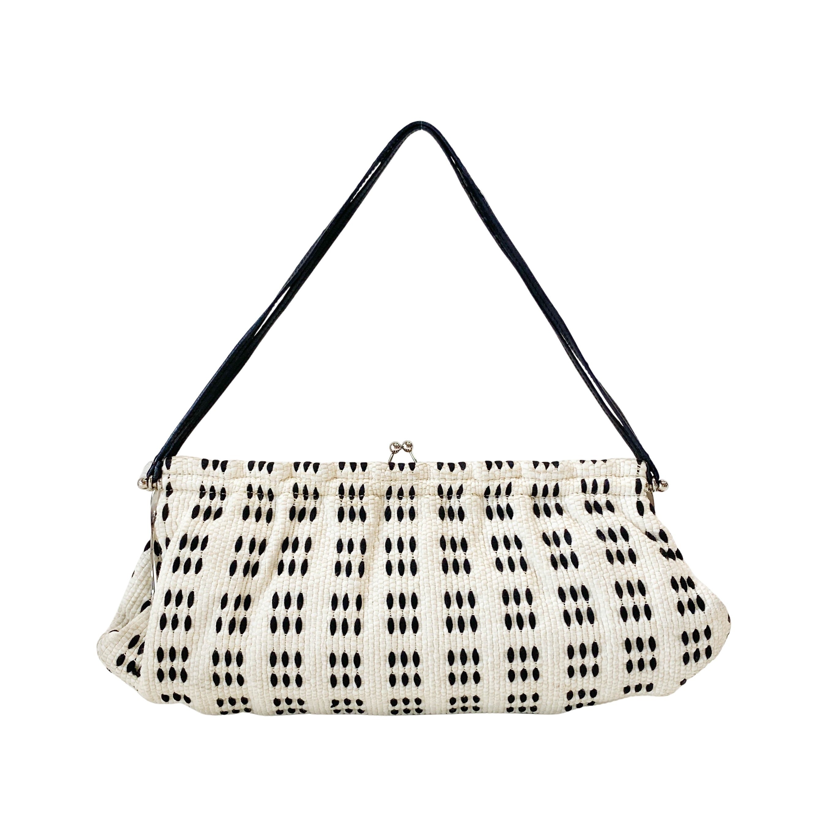 Black and White Kiss Lock Purse