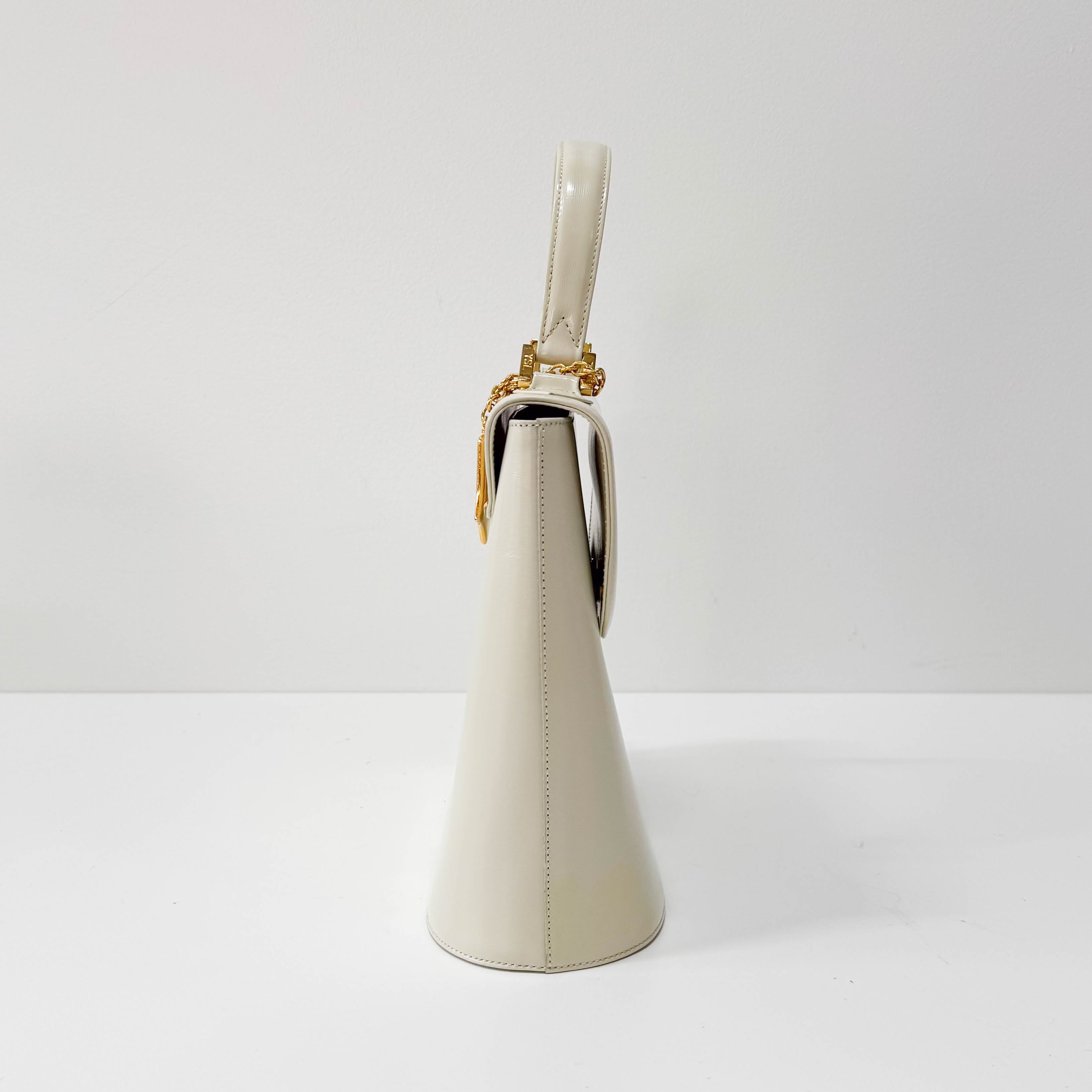 Vintage White Leather Handbag
