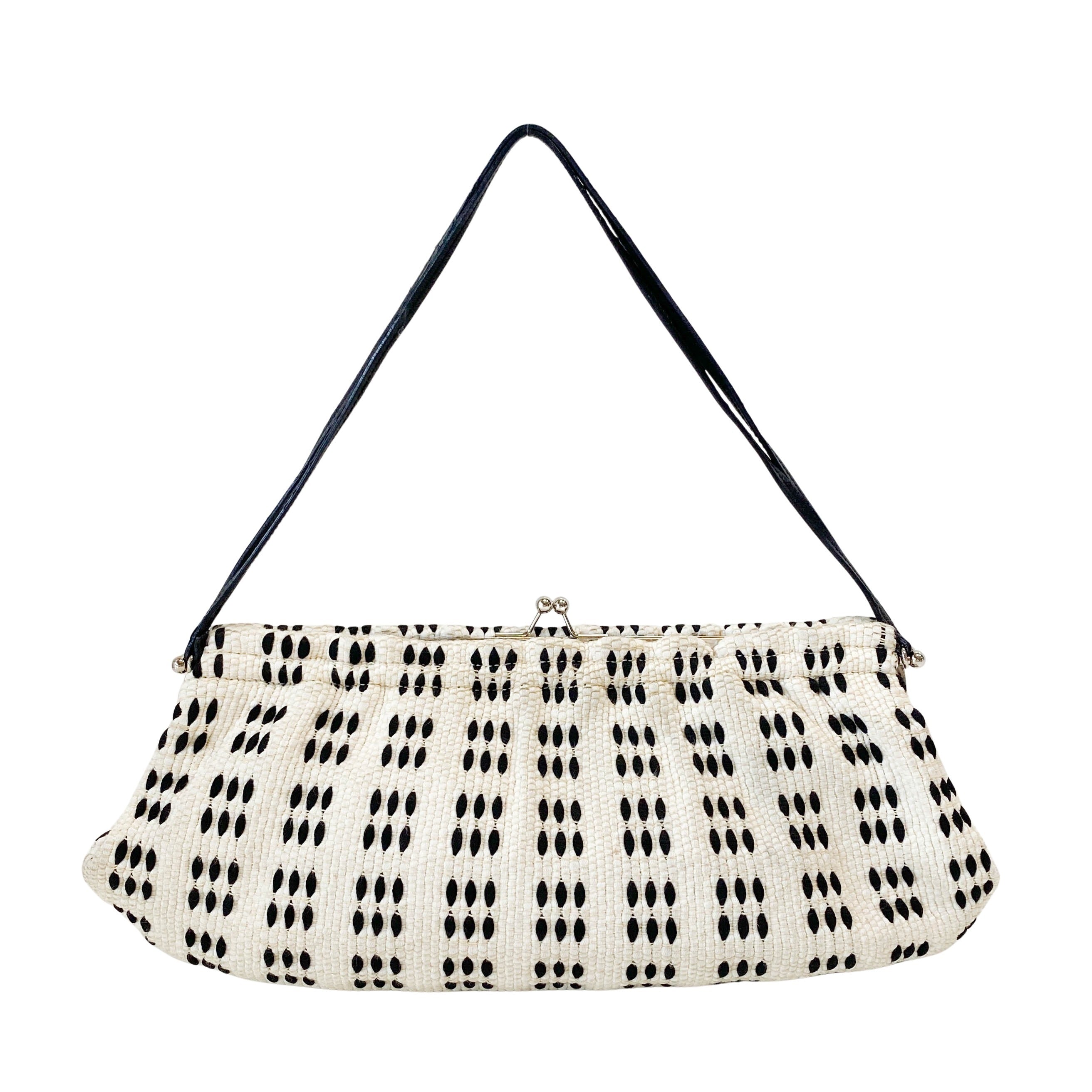 Black and White Kiss Lock Purse