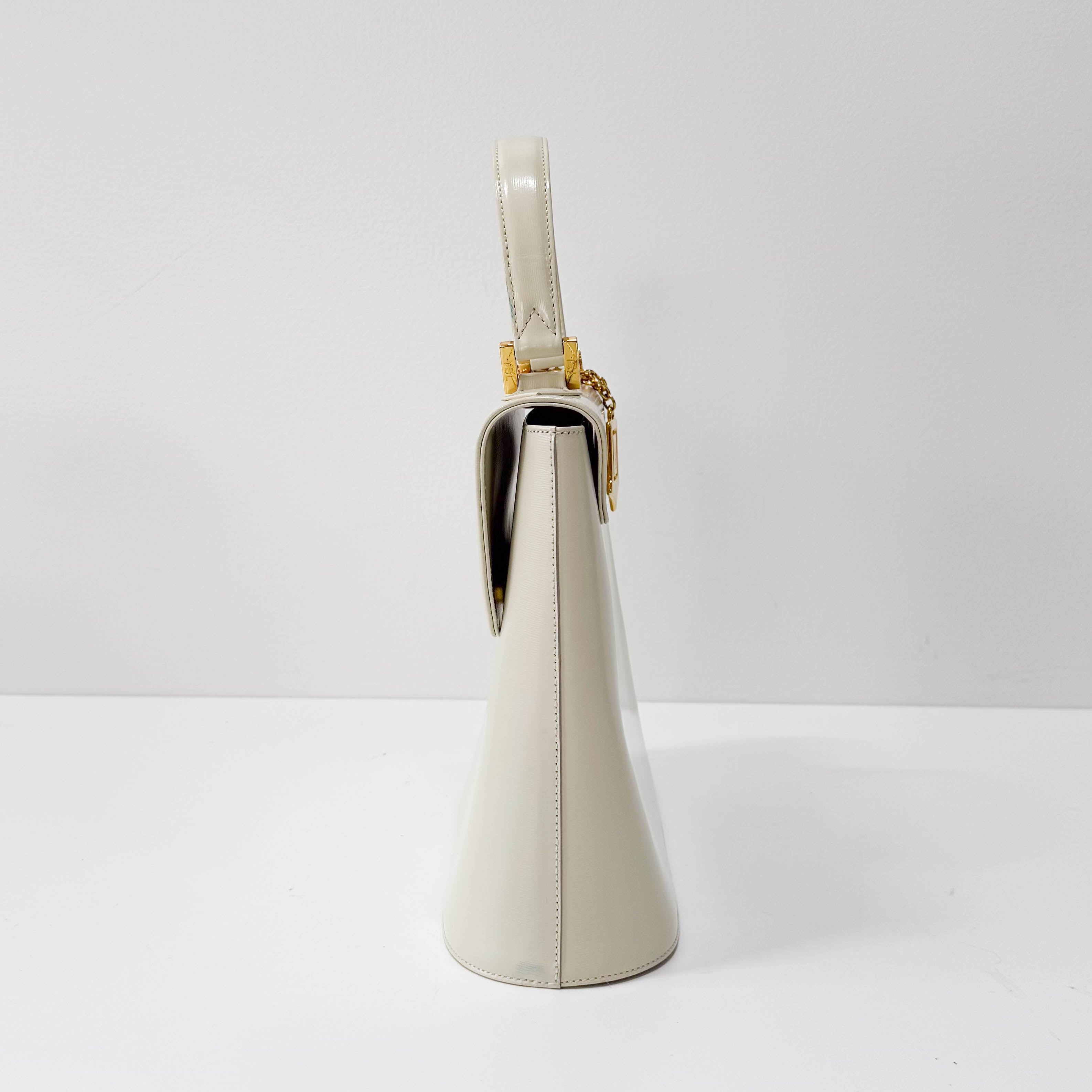 Vintage White Leather Handbag