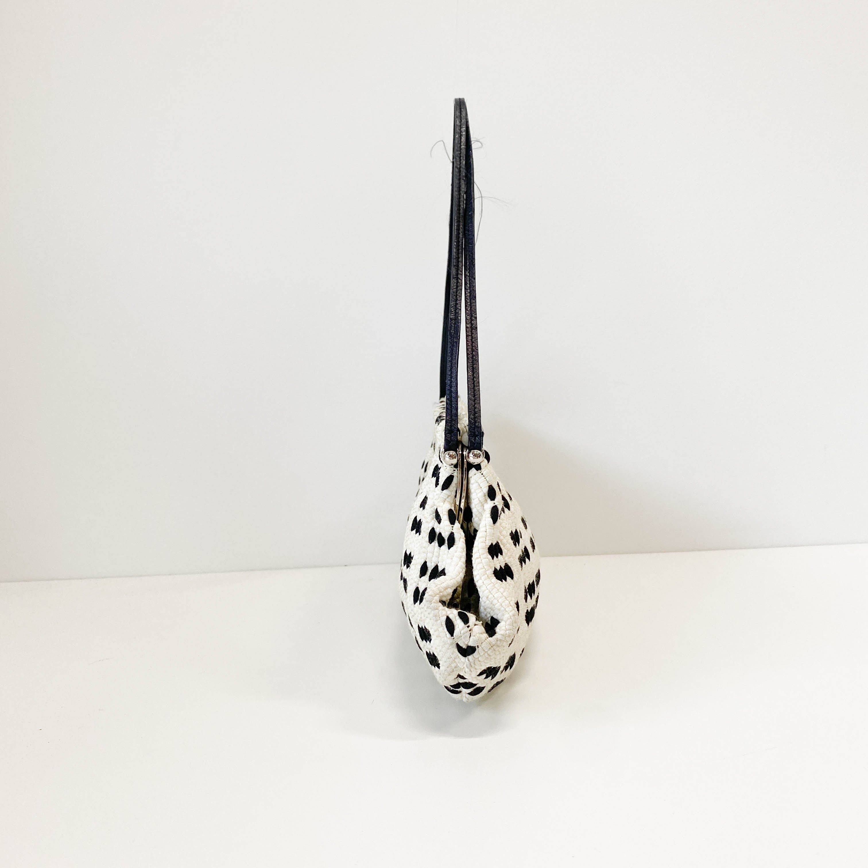 Black and White Kiss Lock Purse