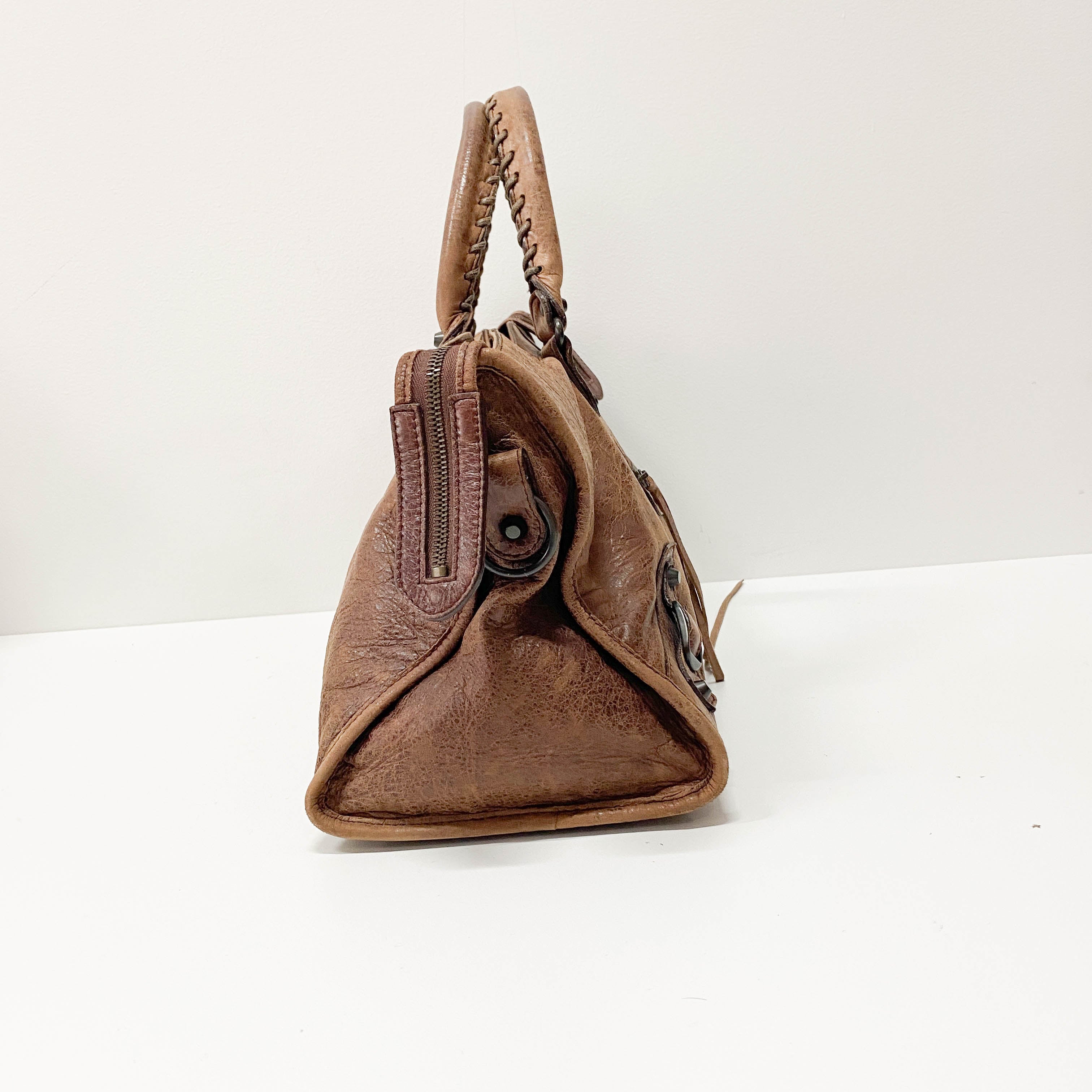 The First Brown Leather Shoulder Bag