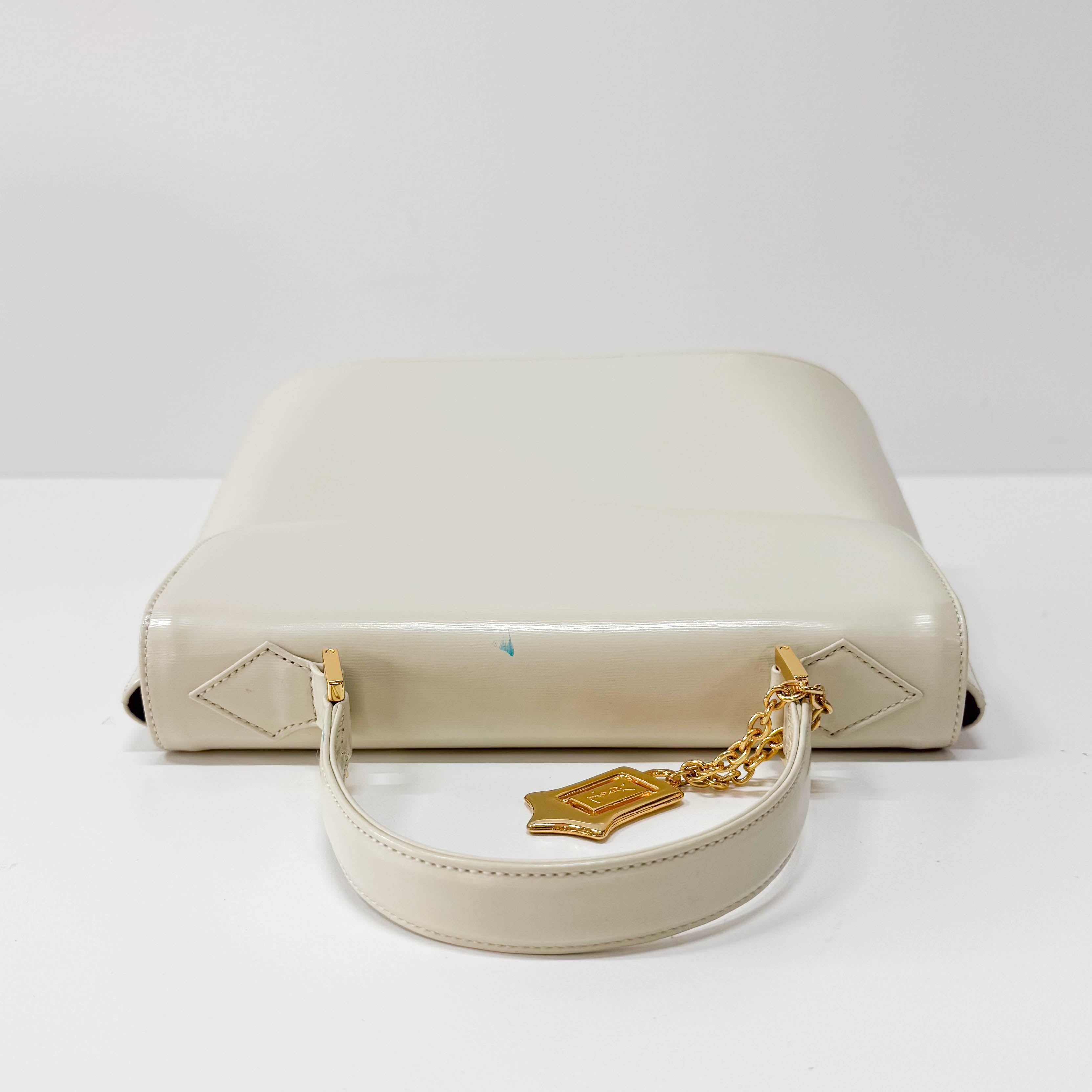 Vintage White Leather Handbag