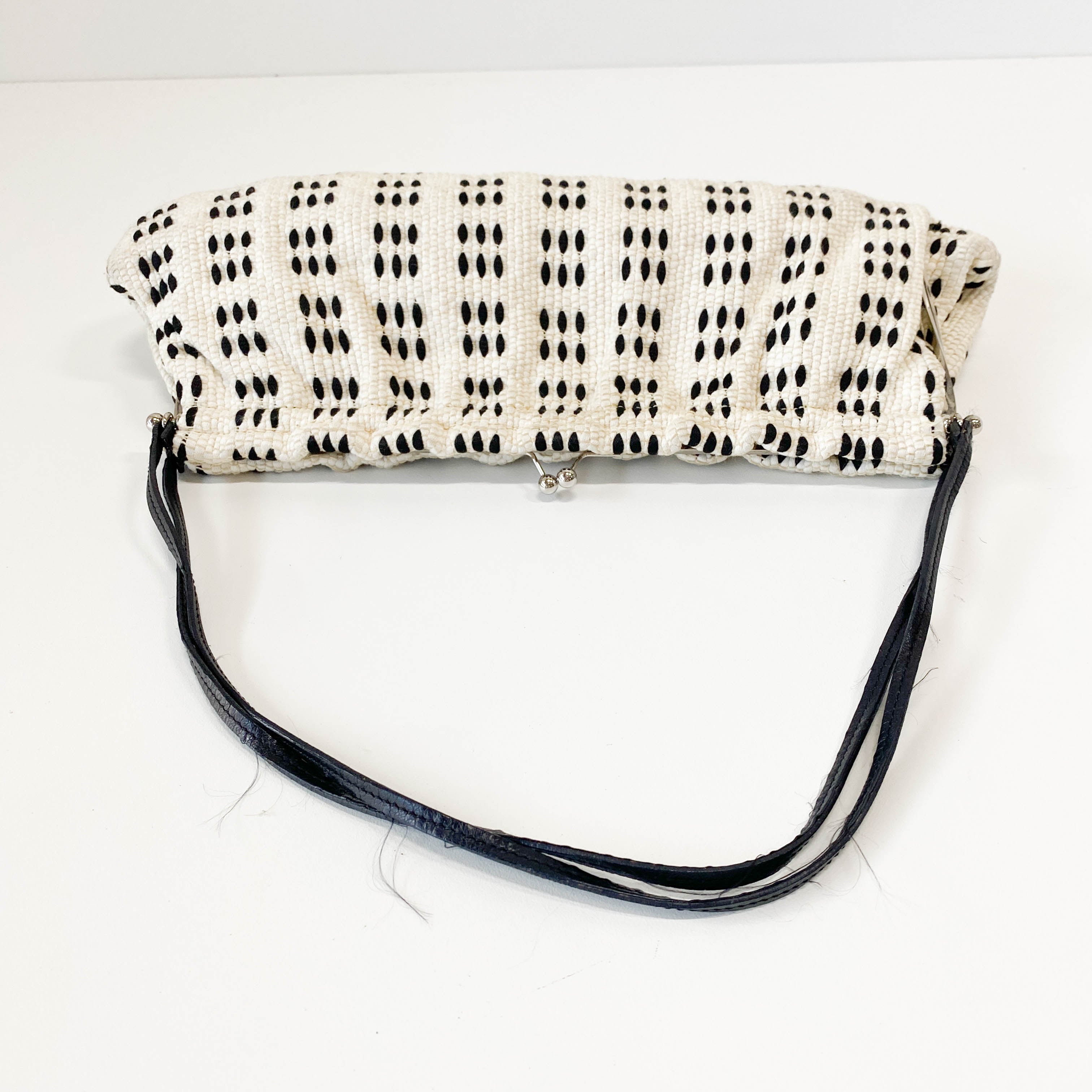 Black and White Kiss Lock Purse