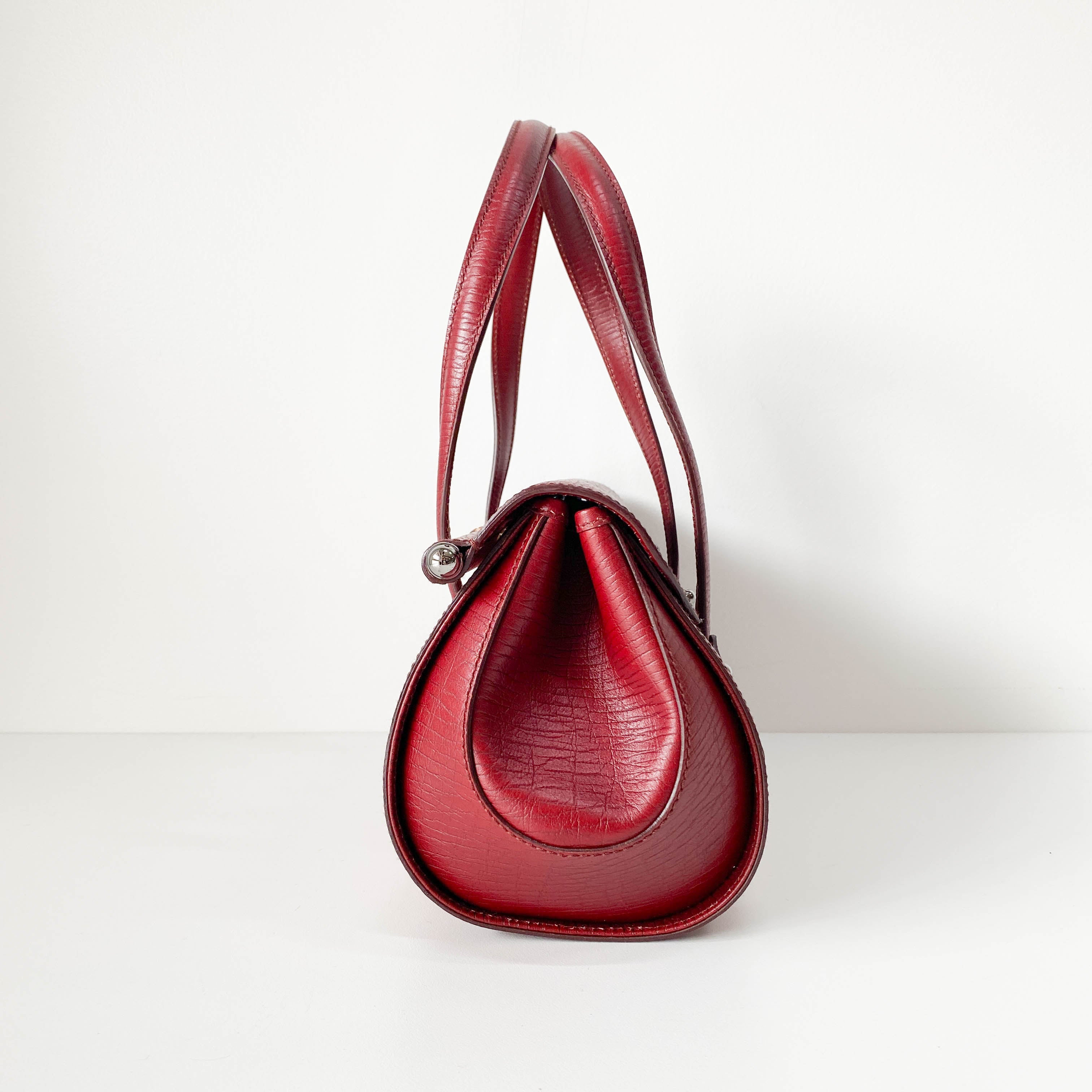 Bamboo GG Canvas & Leather Red Shoulder Bag