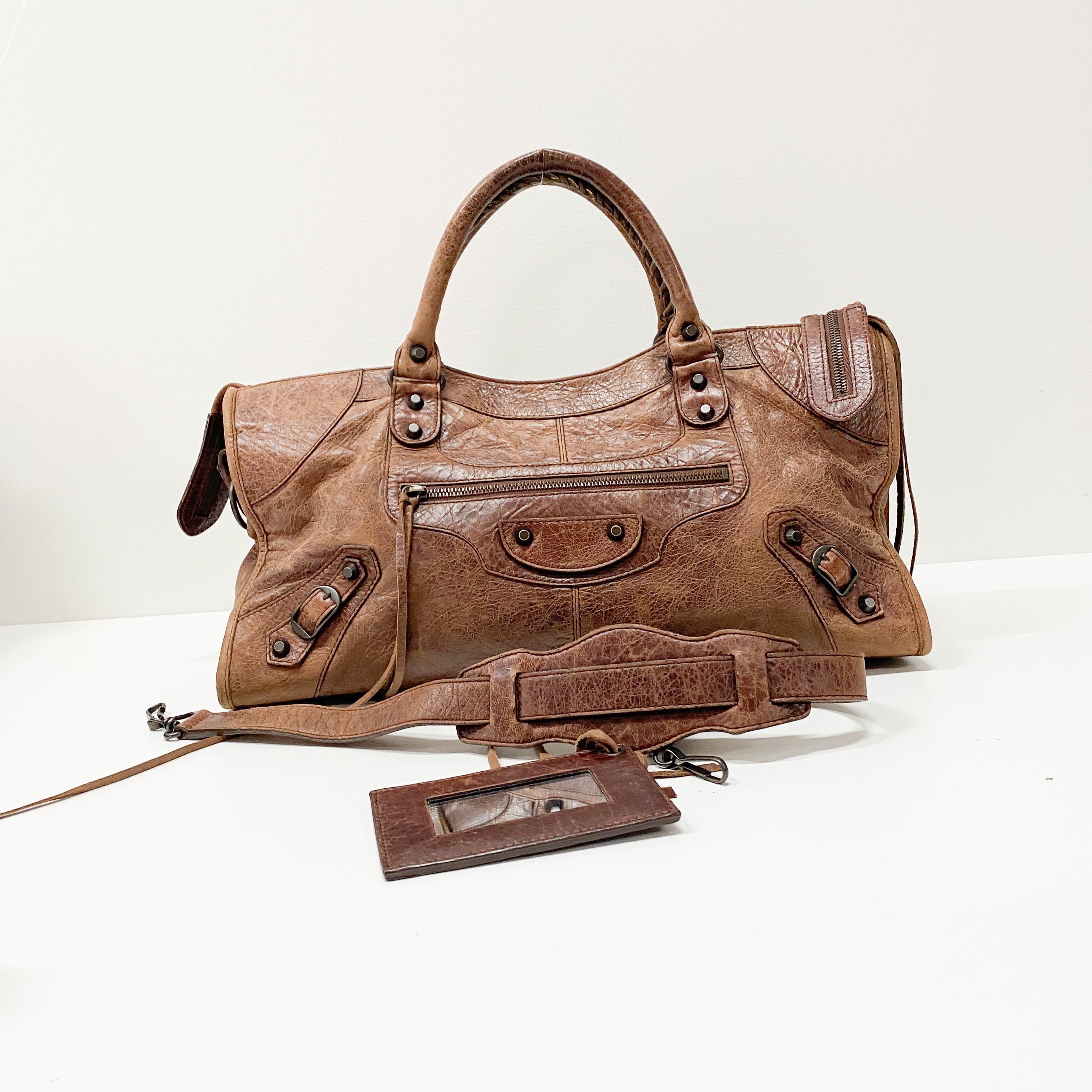 The First Brown Leather Shoulder Bag