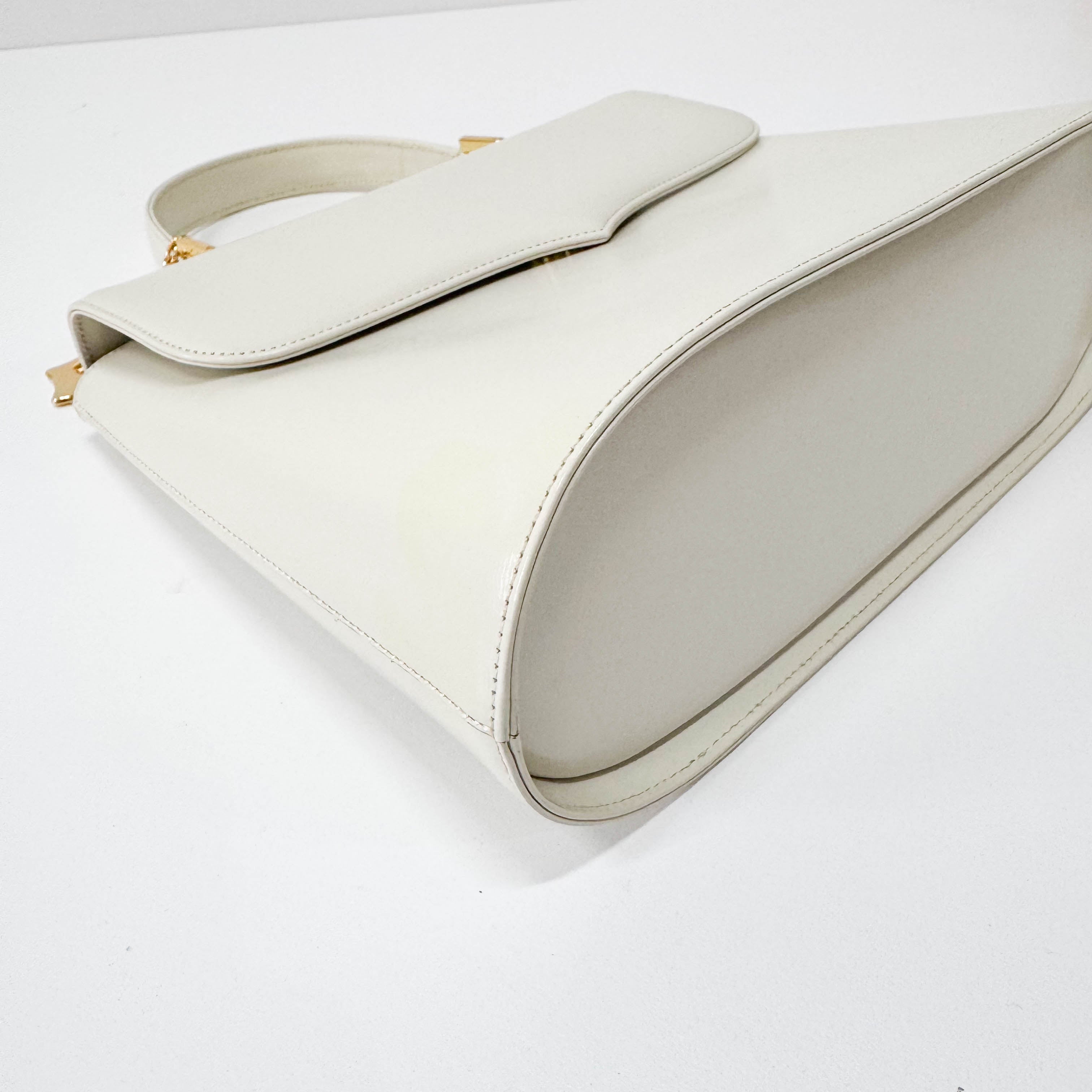 Vintage White Leather Handbag