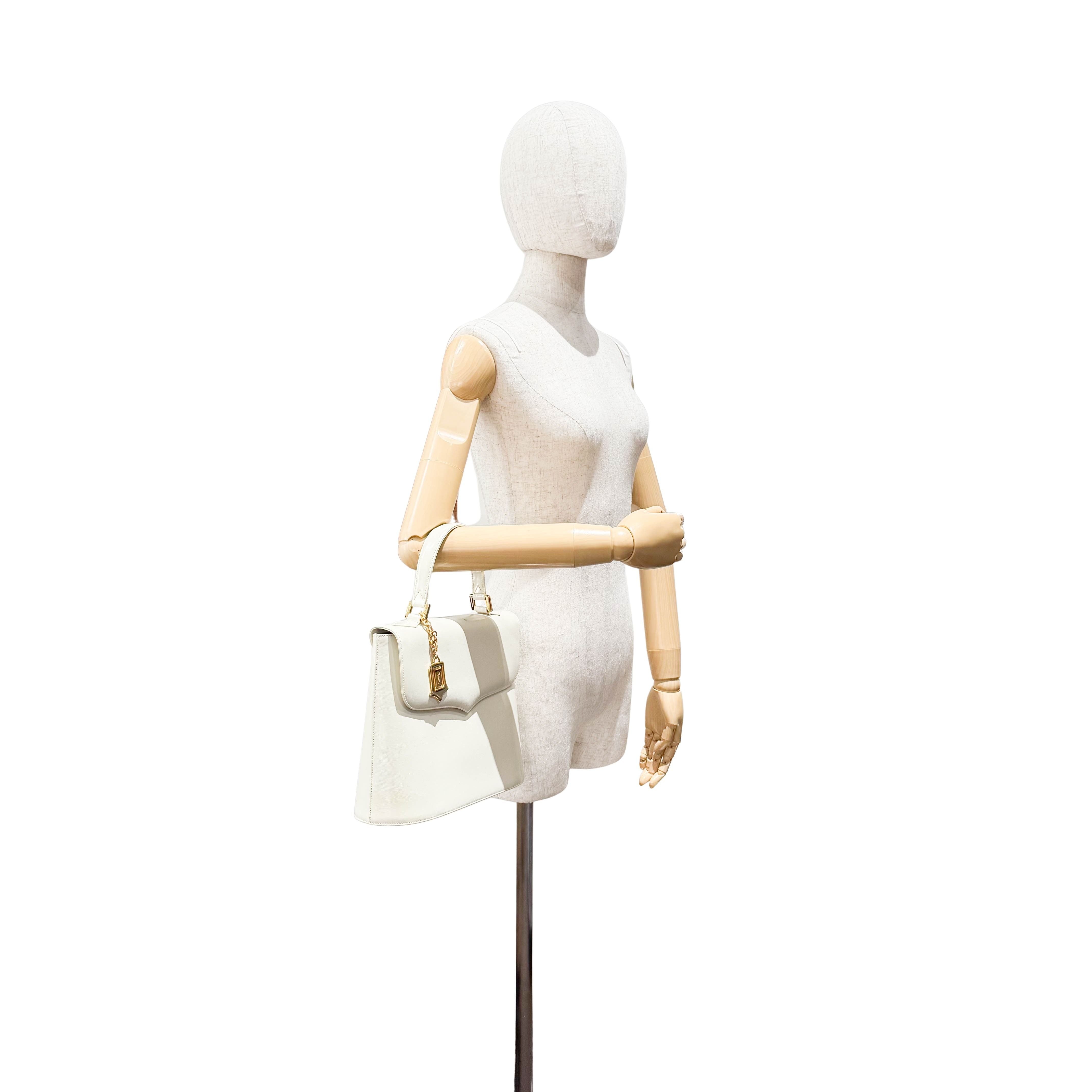 Vintage White Leather Handbag