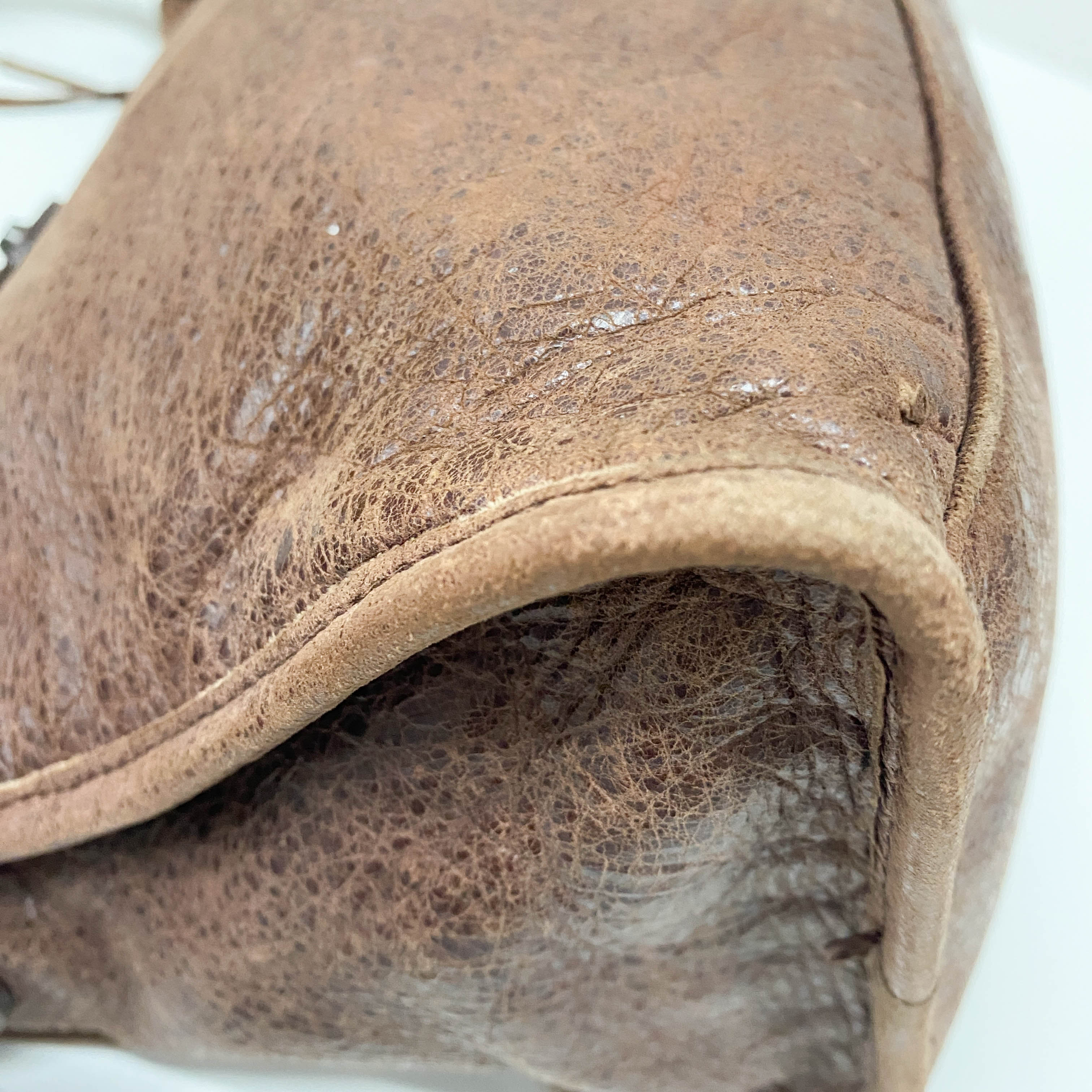 The First Brown Leather Shoulder Bag