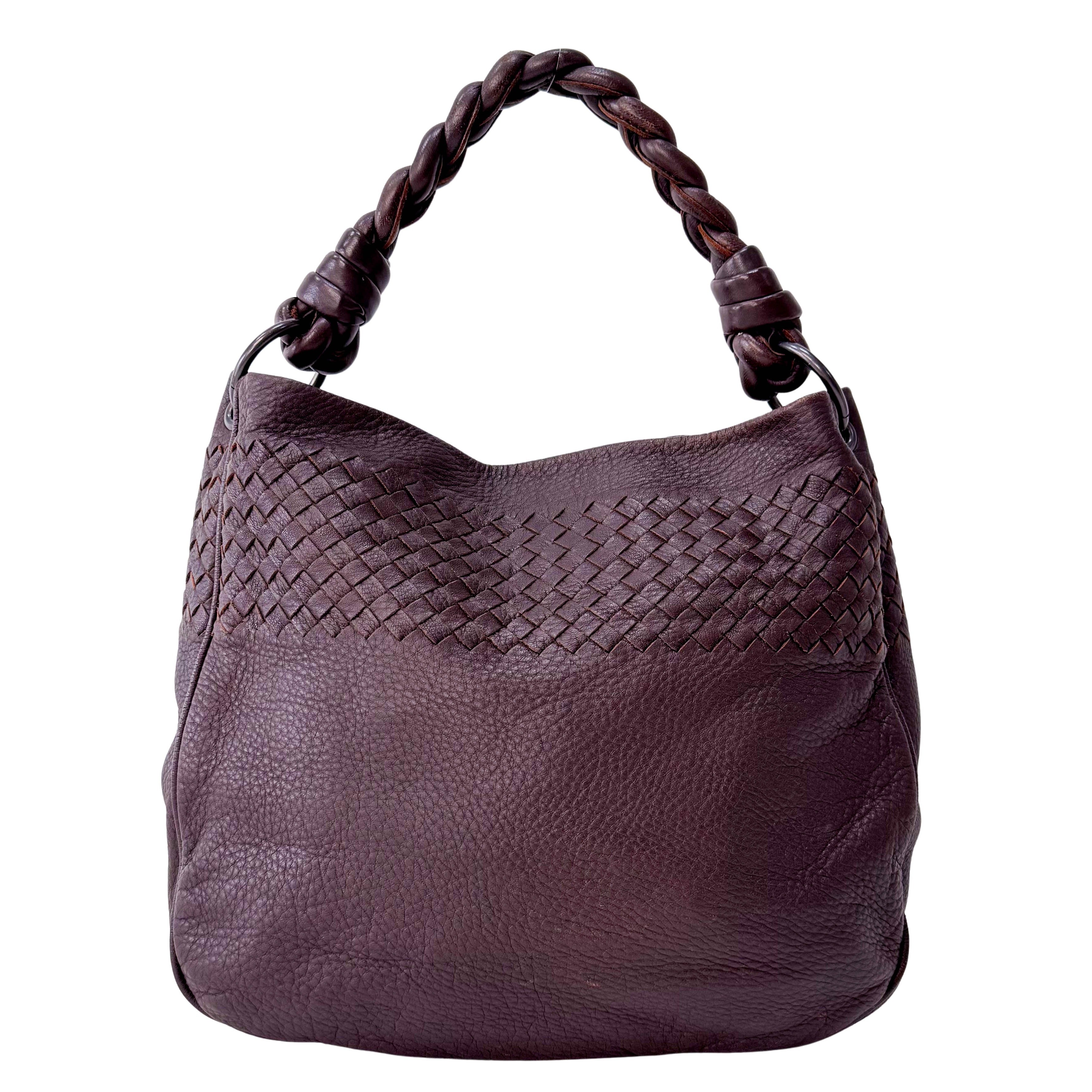 Intrecciato Brown Leather Tote Bag