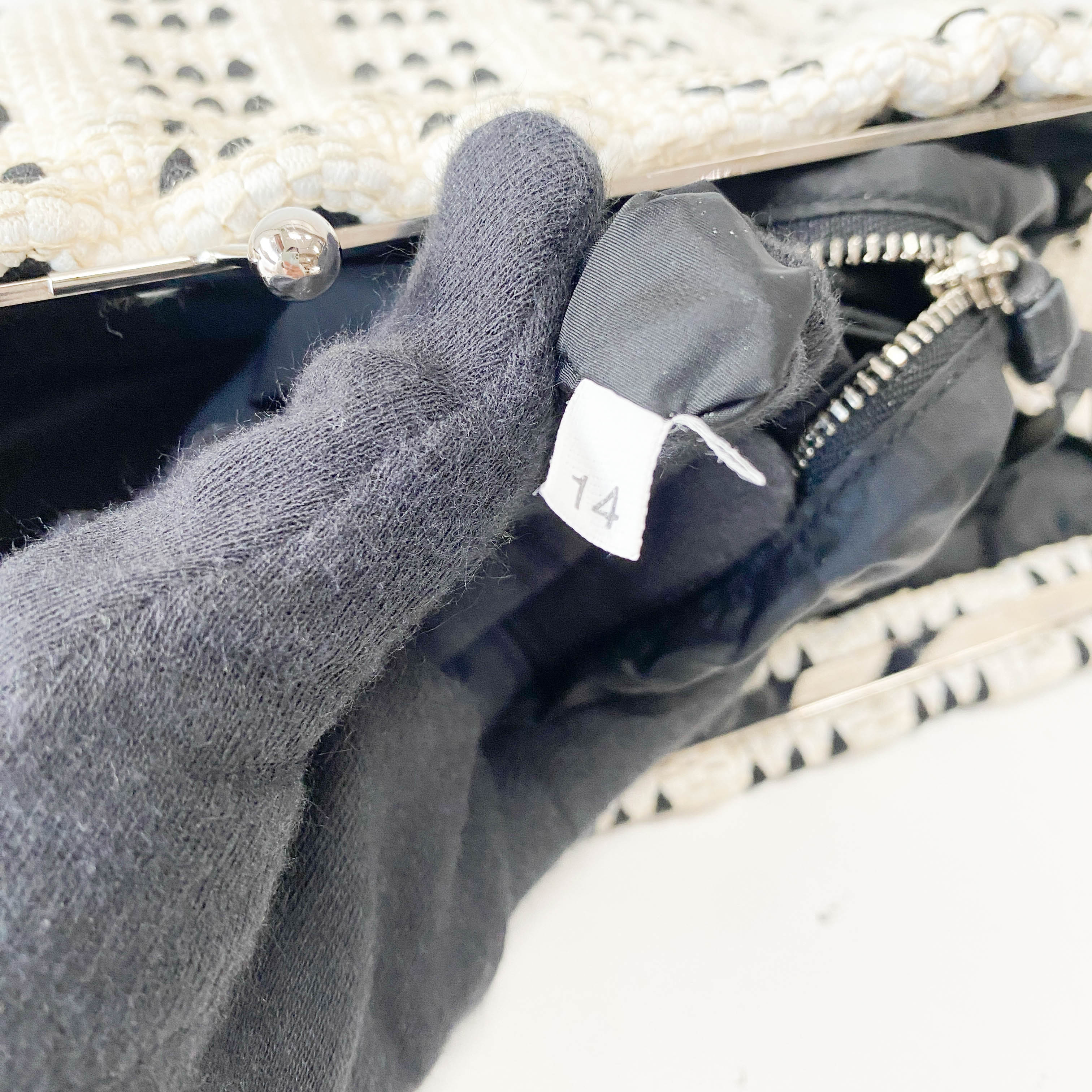 Black and White Kiss Lock Purse