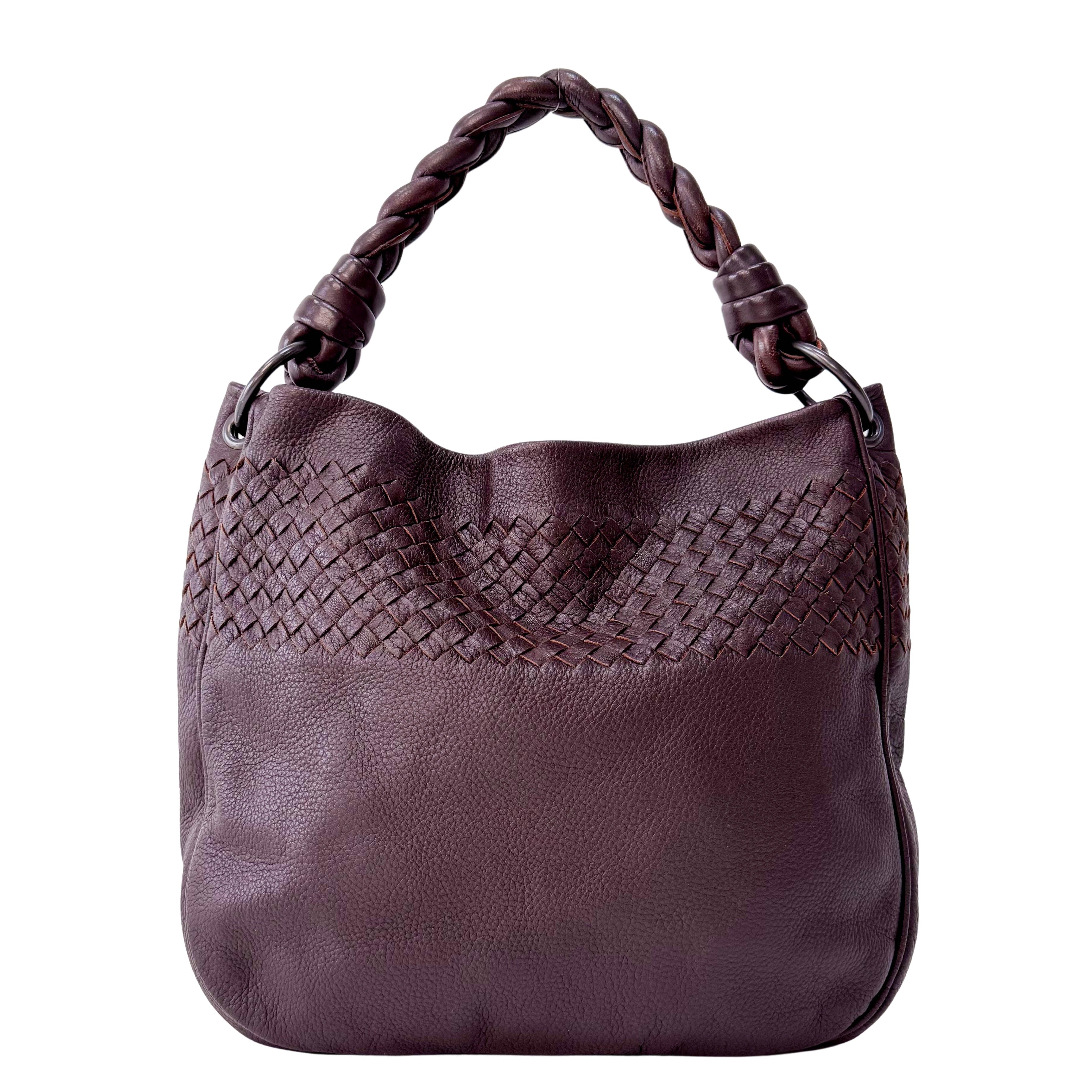 Intrecciato Brown Leather Tote Bag