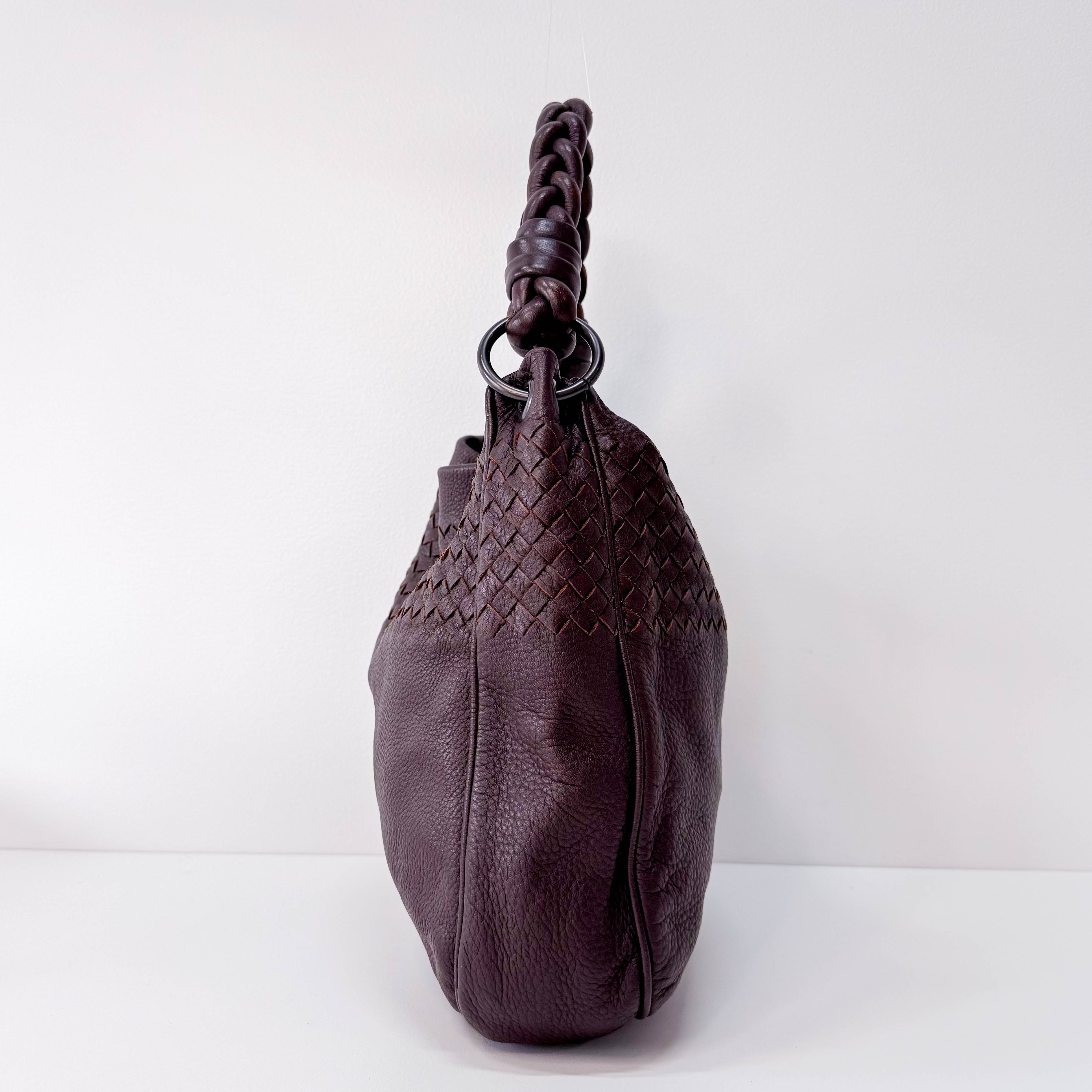 Intrecciato Brown Leather Tote Bag