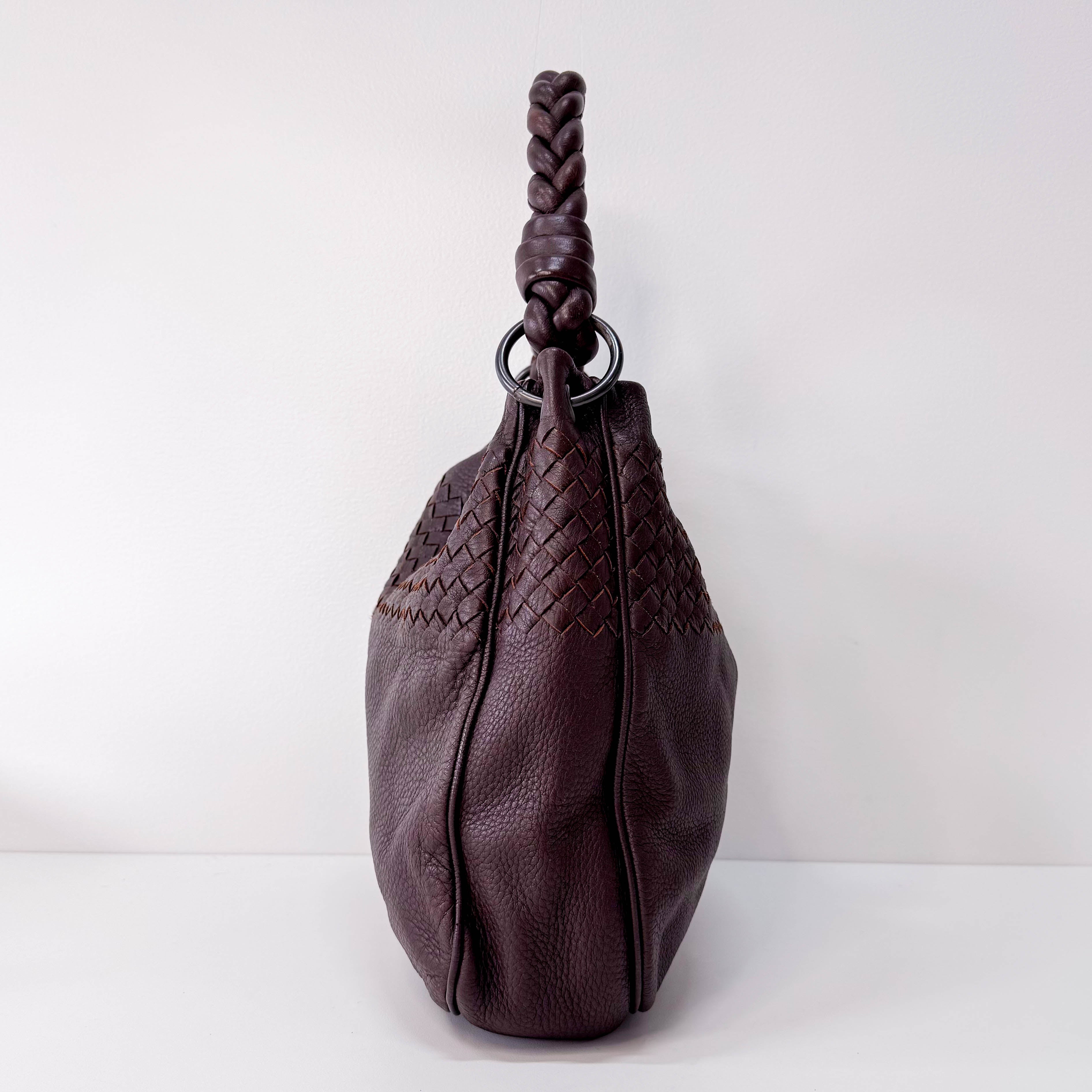 Intrecciato Brown Leather Tote Bag