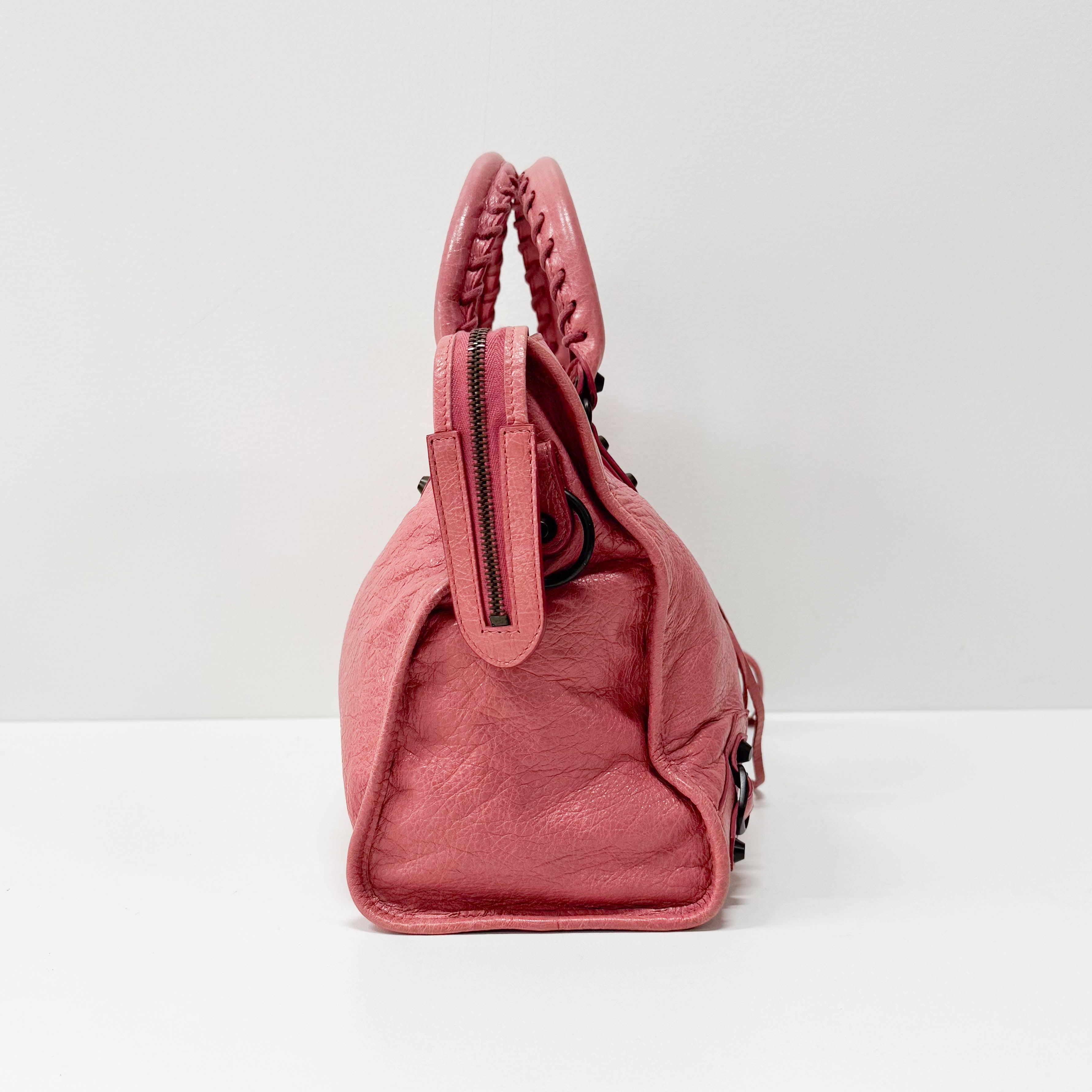 The City Pink Calfskin Leather Two Way Bag