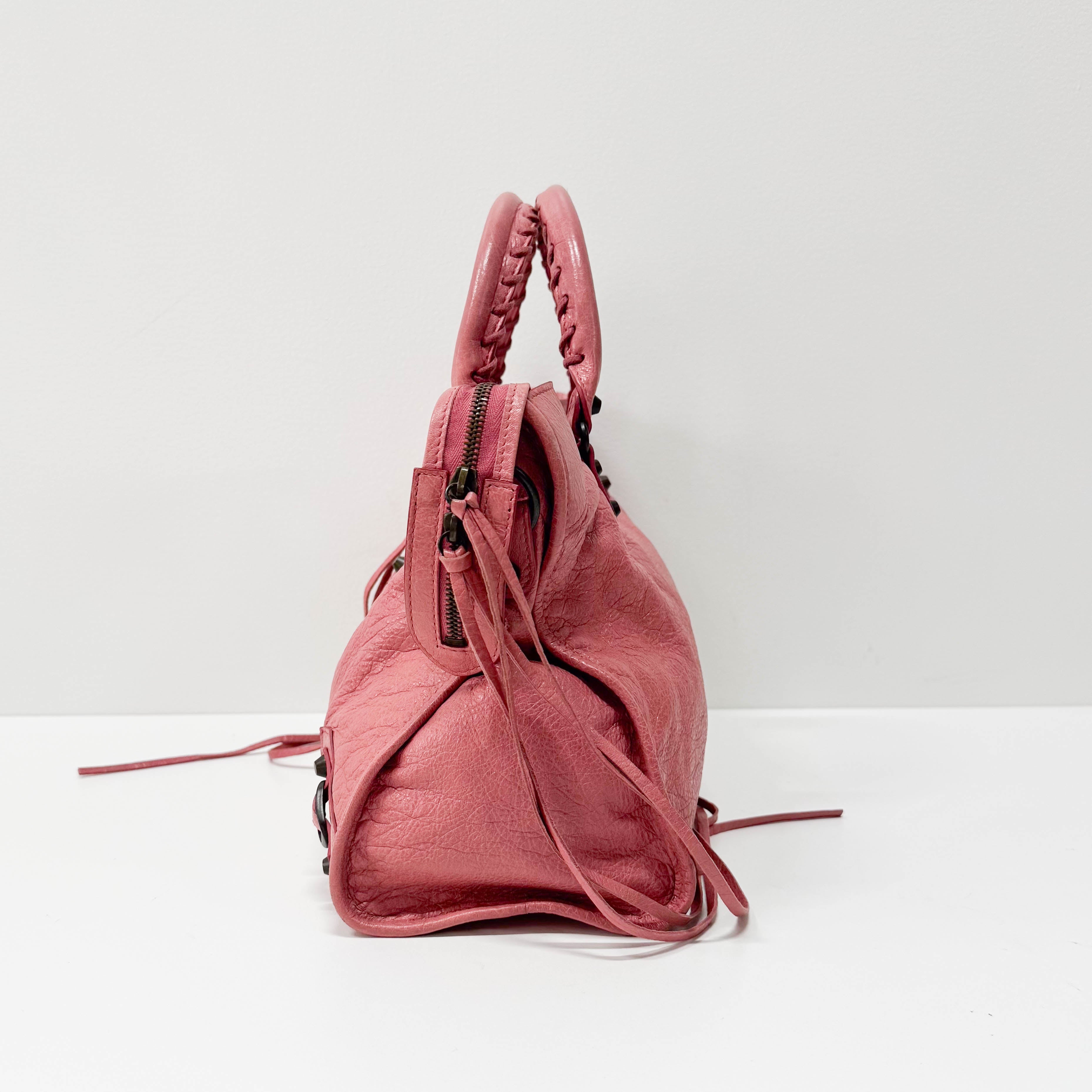 The City Pink Calfskin Leather Two Way Bag