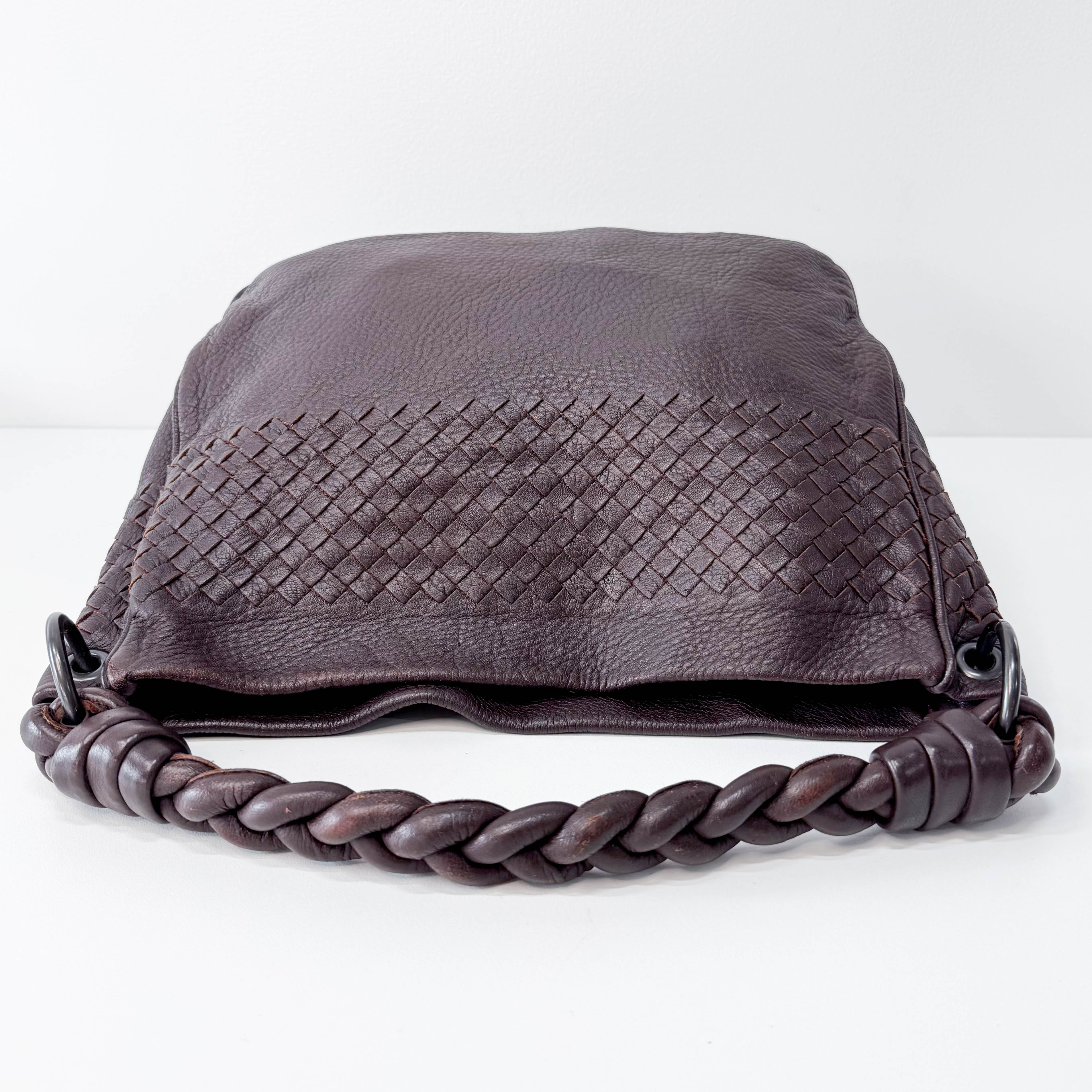 Intrecciato Brown Leather Tote Bag